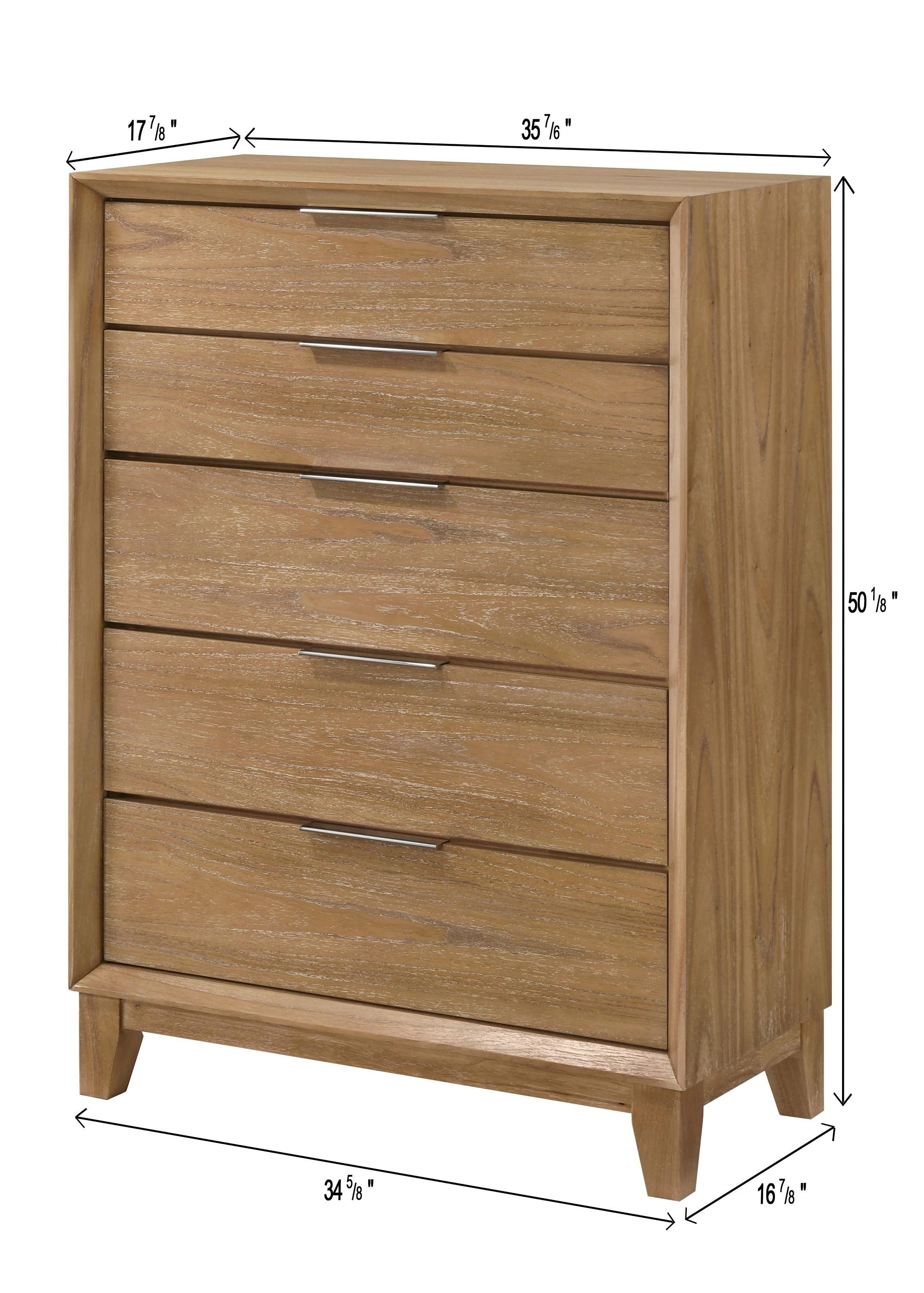 Honey 5-Drawer Chest - Image 2
