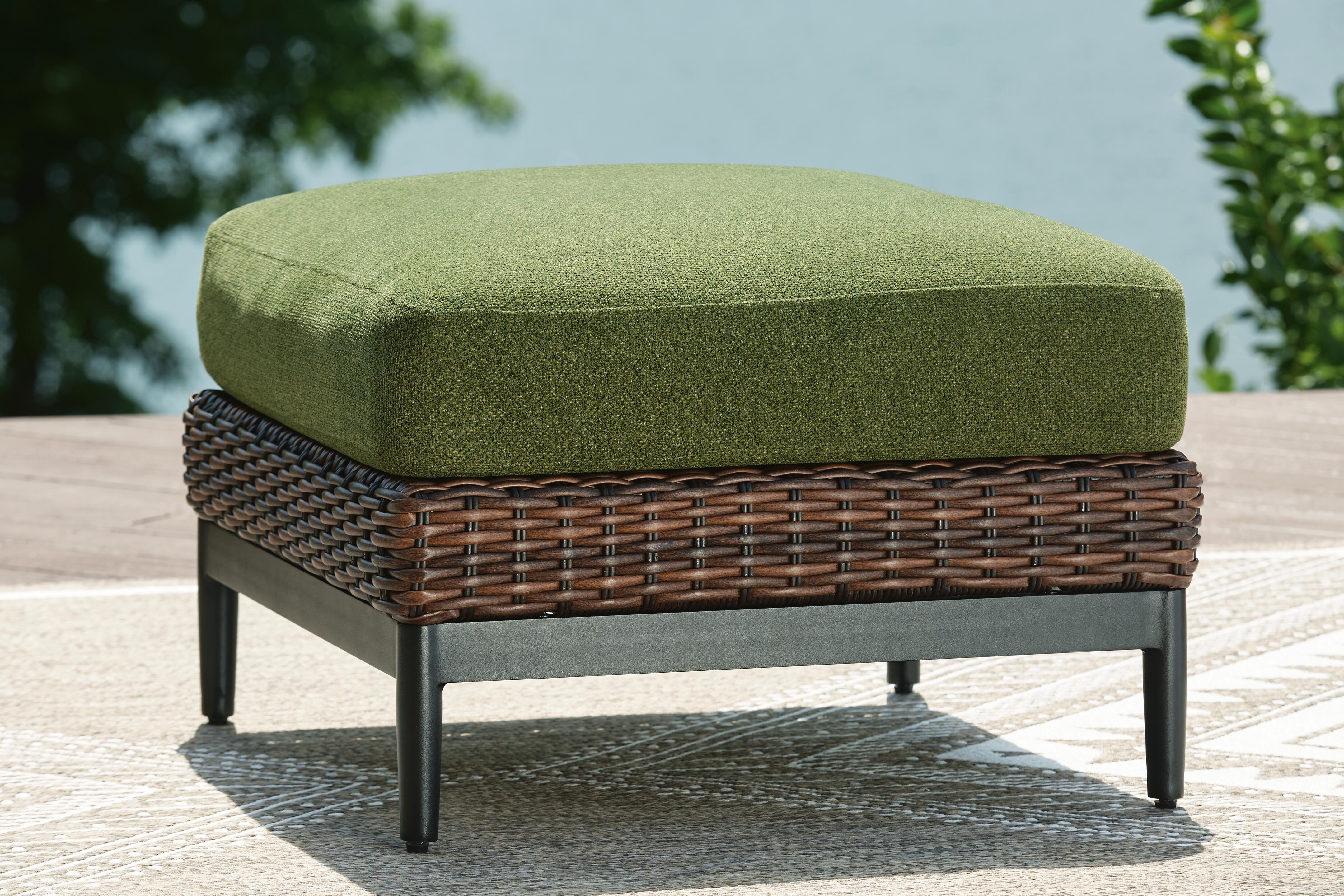 Horizon Hall Outdoor Ottoman with Cushion - Image 2