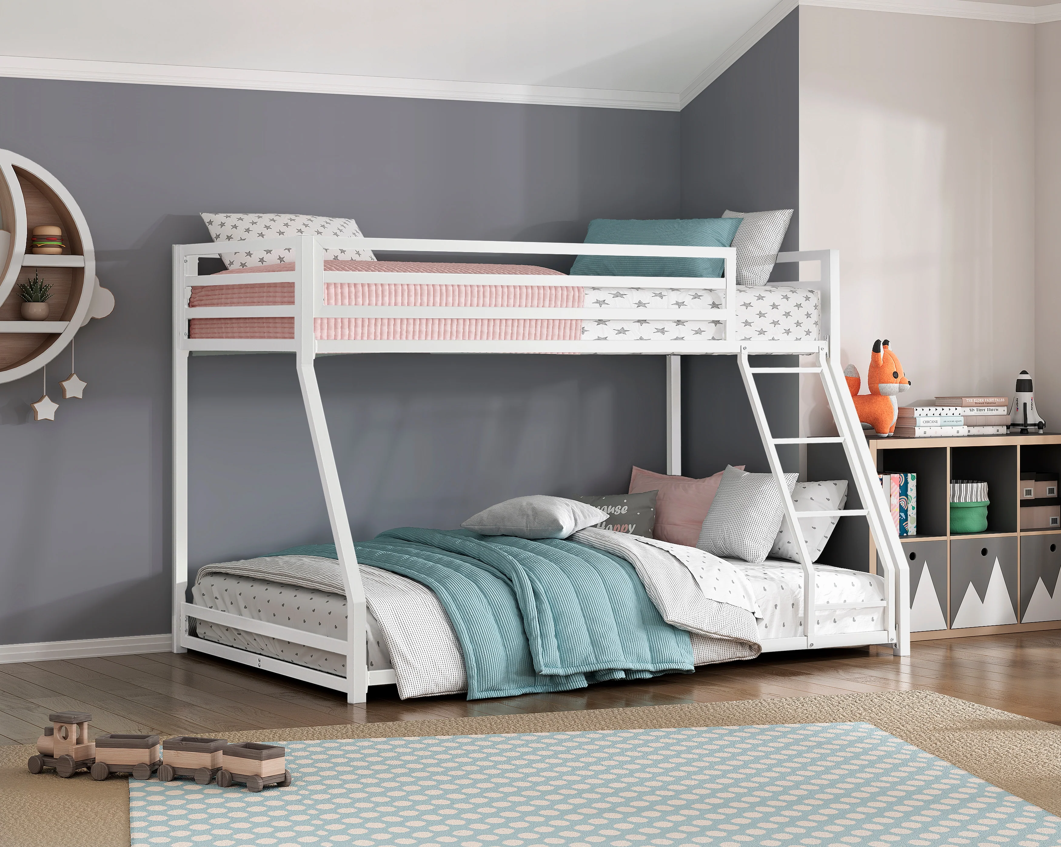 Jovie Twin/Full Bunk Bed in White - B2010WHTF-1 - Image 5