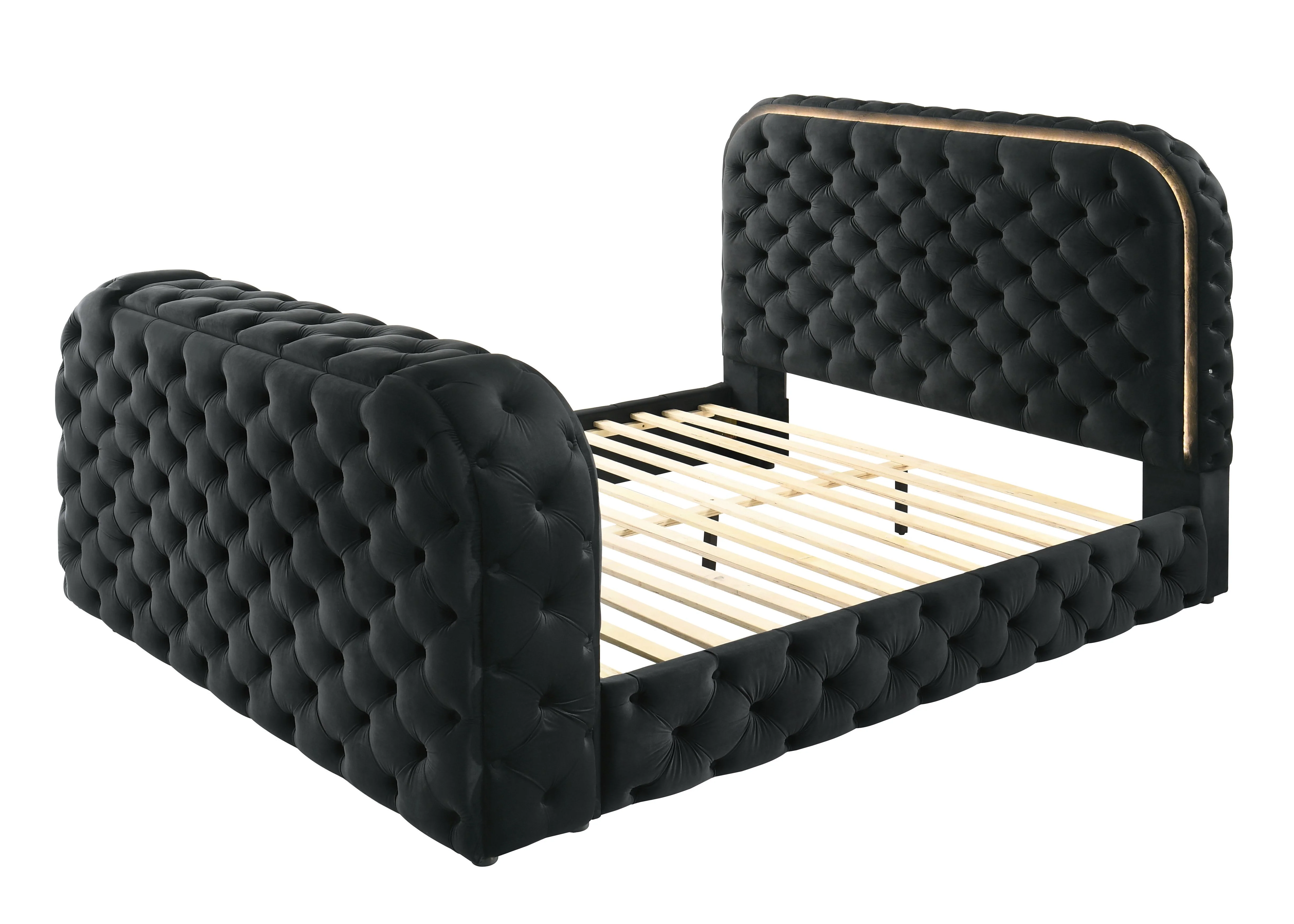 Kana Eastern King Bed w/LED, Fireplace & TV Cabinet - Image 11