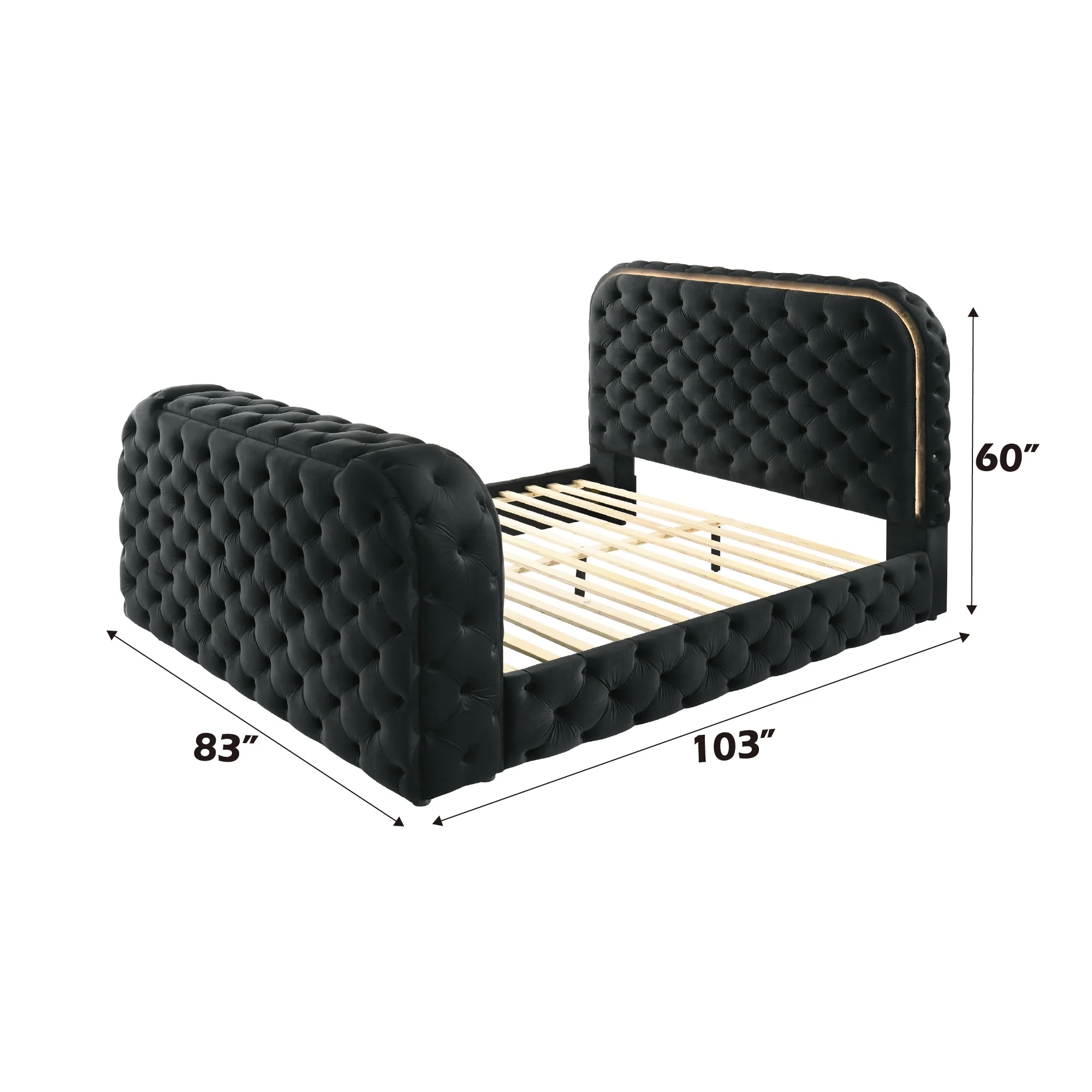 Kana Eastern King Bed w/LED, Fireplace & TV Cabinet - Image 14