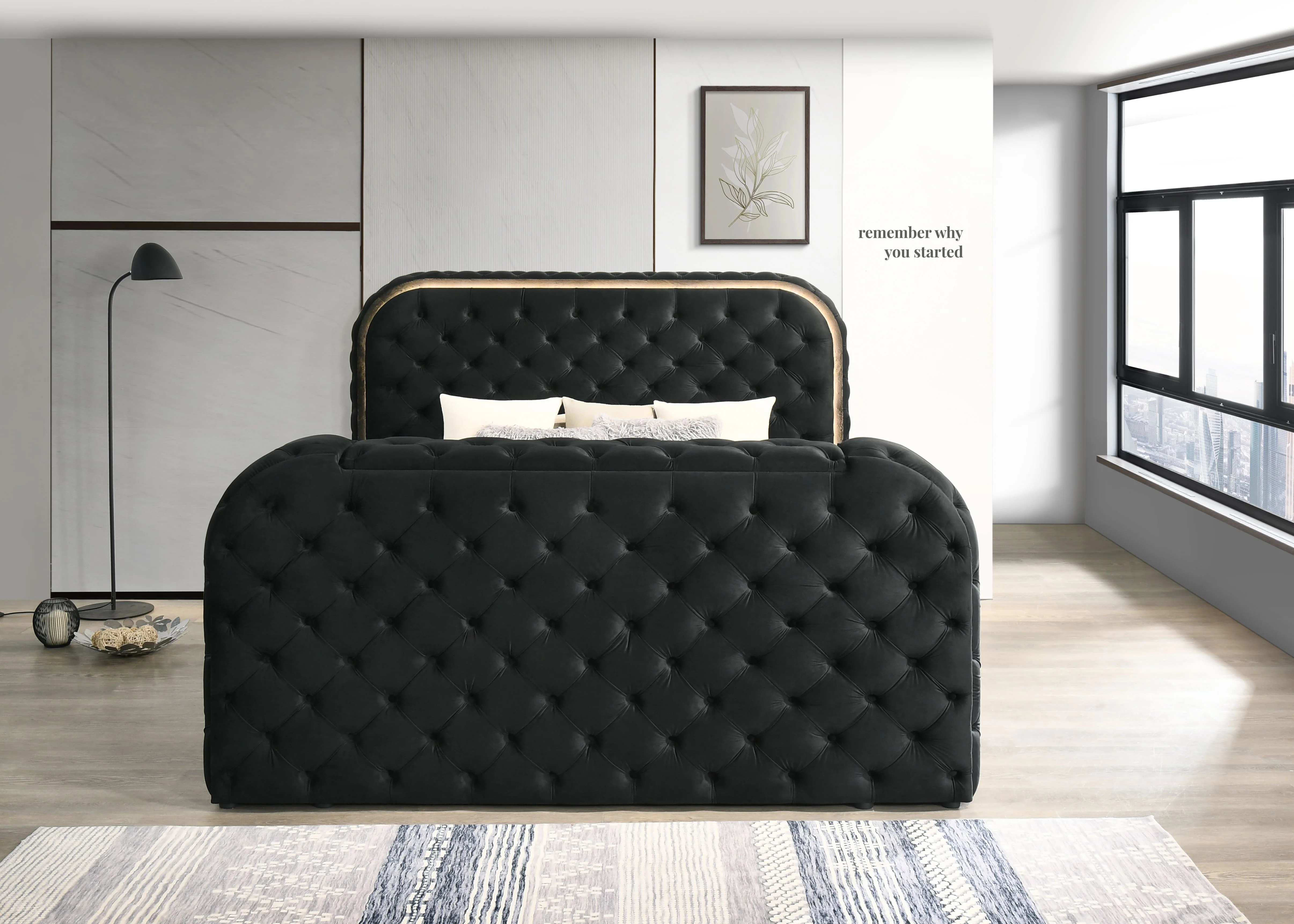 Kana Eastern King Bed w/LED, Fireplace & TV Cabinet - Image 18