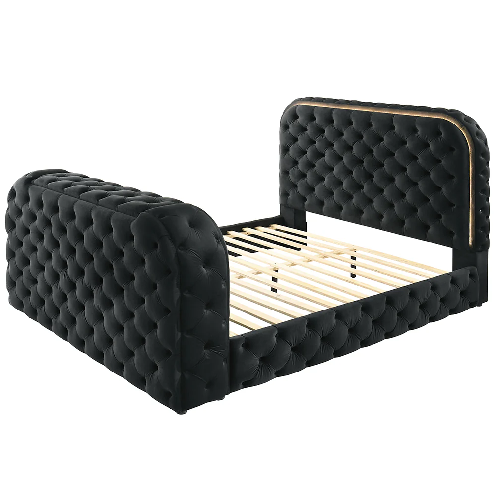 Kana Eastern King Bed w/LED, Fireplace & TV Cabinet - Image 2