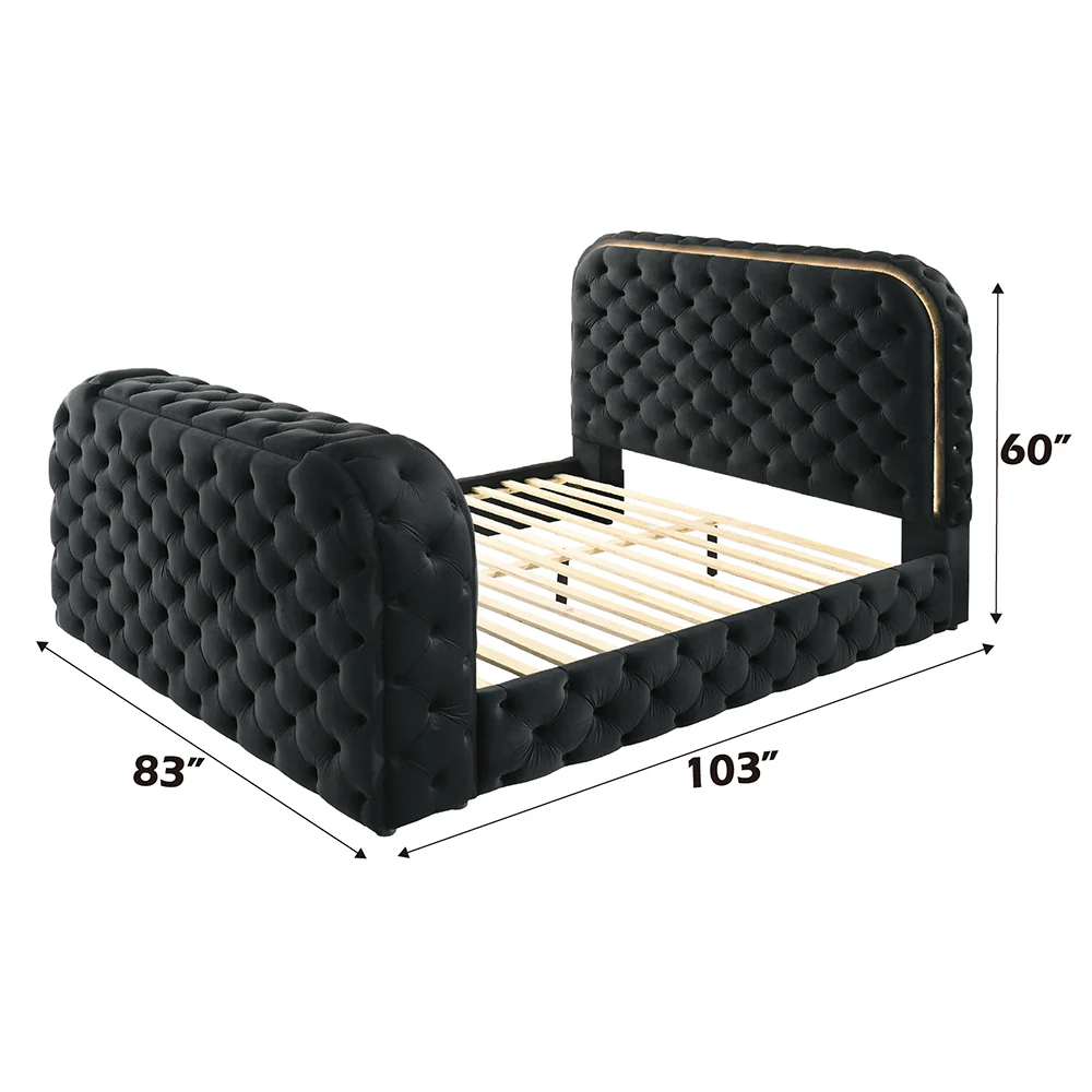 Kana Eastern King Bed w/LED, Fireplace & TV Cabinet - Image 7