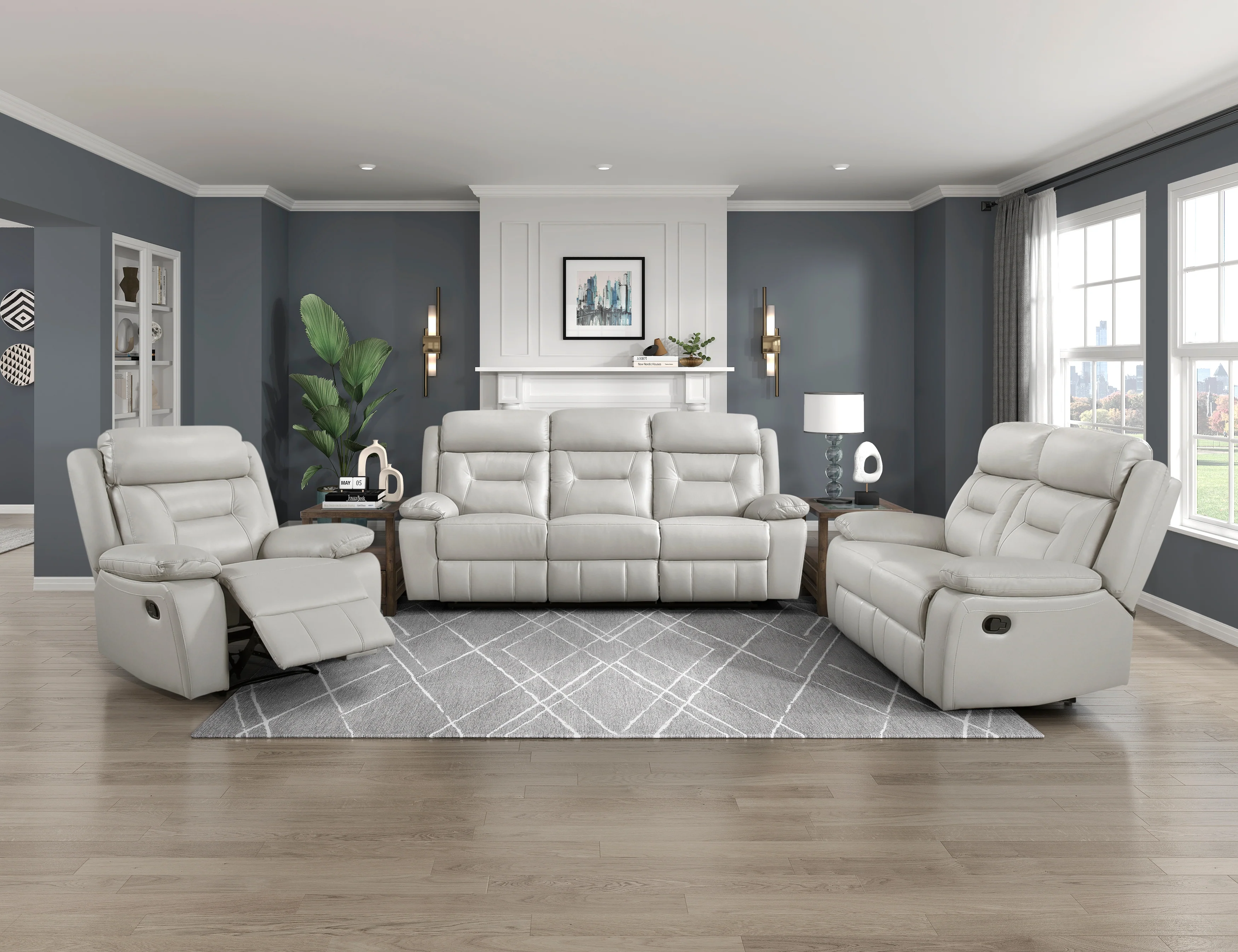 Laconia Double Reclining Loveseat in Gray - 9629SVE-2 - Image 6