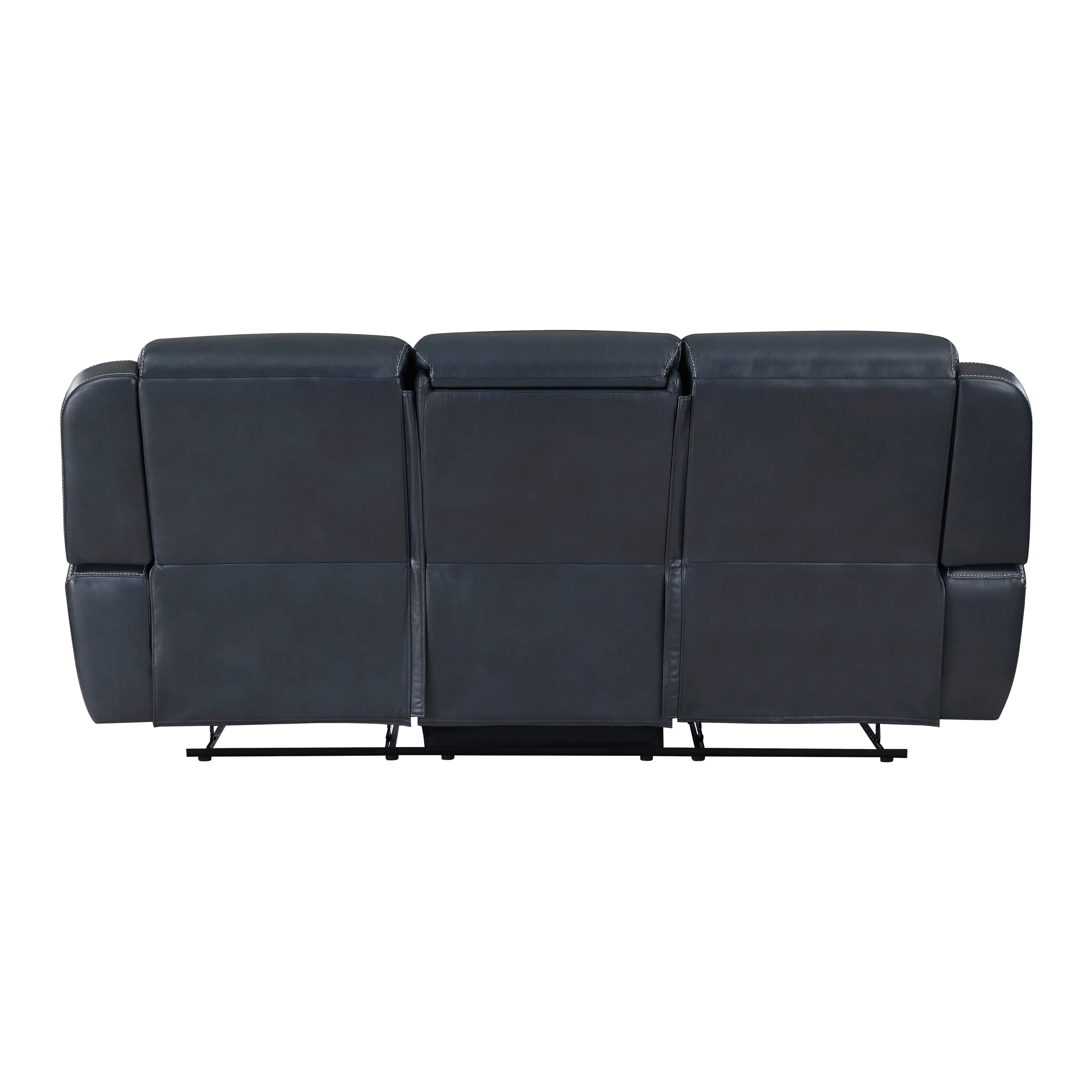 Littleton Double Reclining Sofa with Center Drop-Down Cup Holders,Storage Pouch, Receptacles and USB Ports in Blue - 8516BU-3 - Image 3