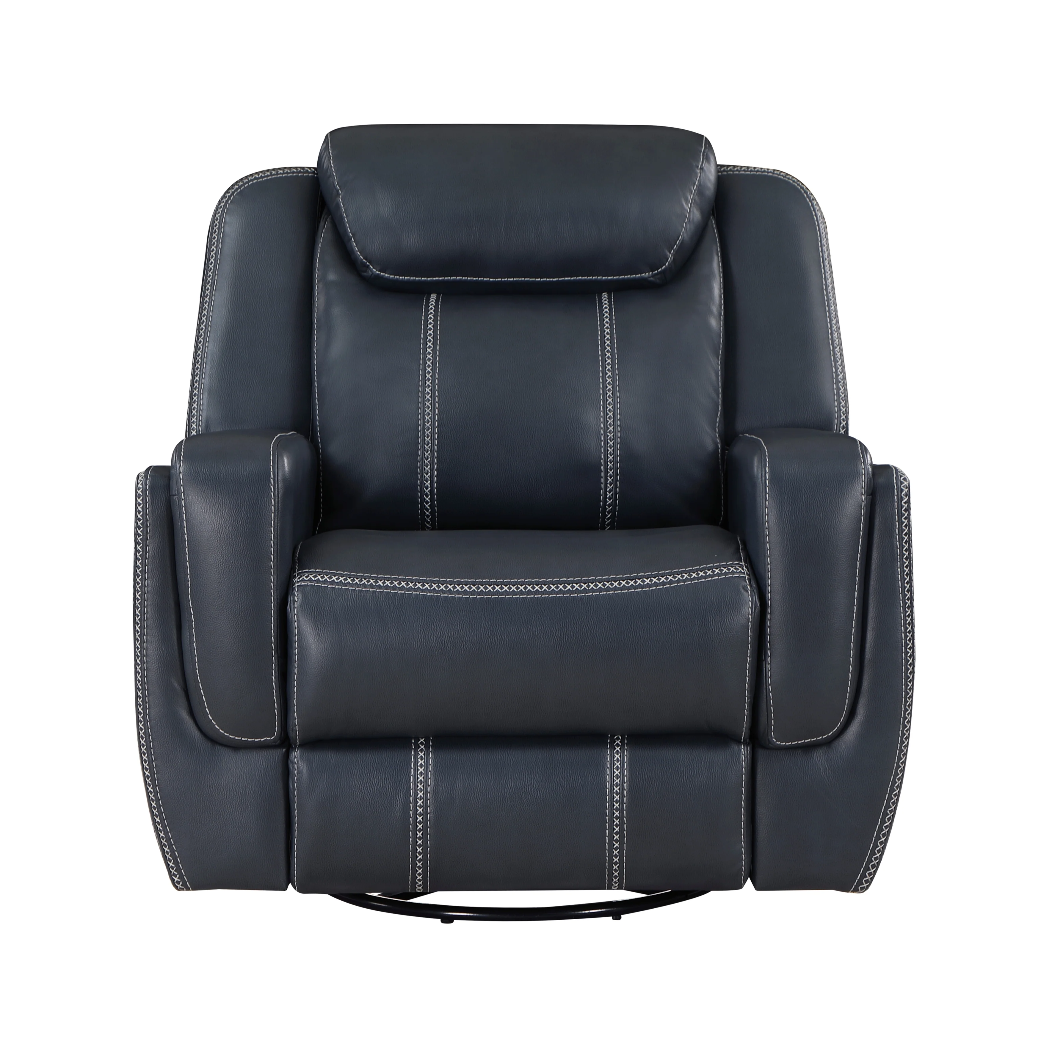 Littleton Swivel Glider Reclining Chair in Blue - 8516BU-1