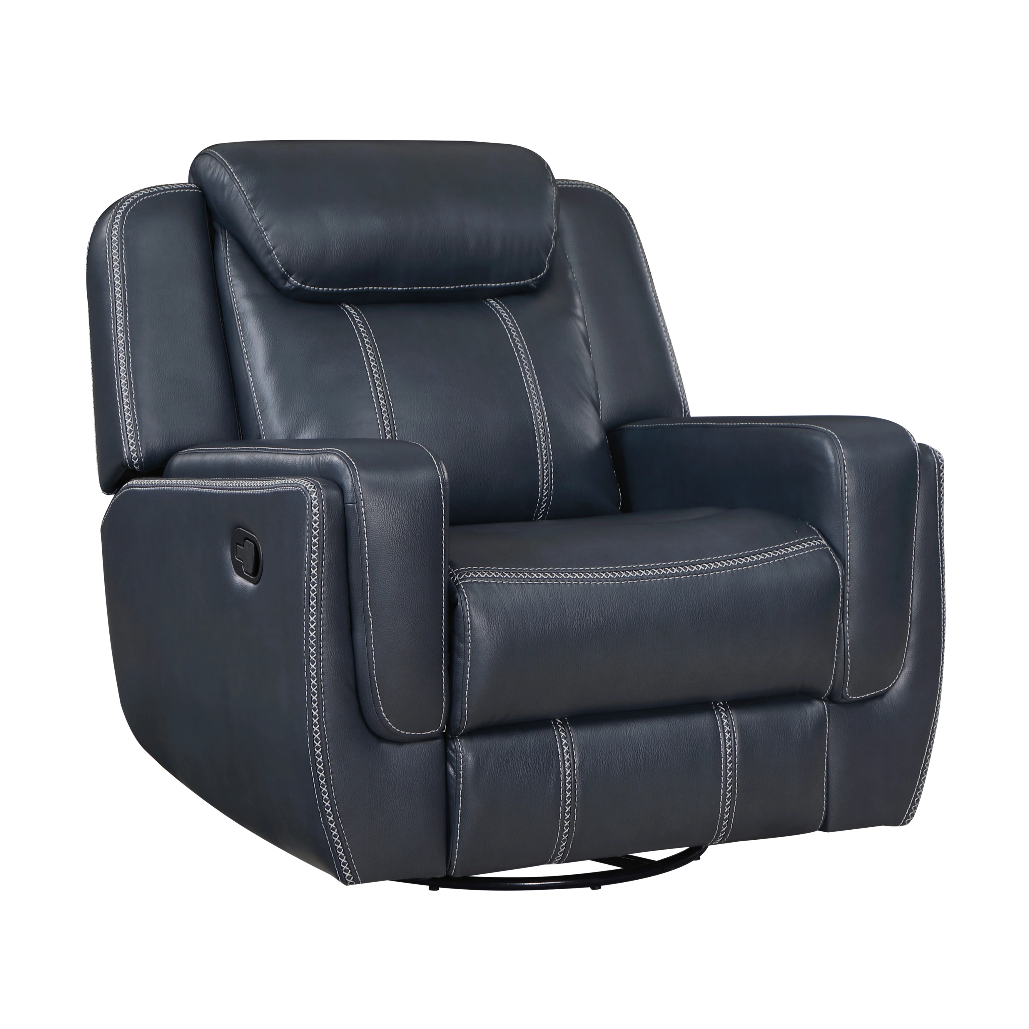 Littleton Swivel Glider Reclining Chair in Blue - 8516BU-1 - Image 2