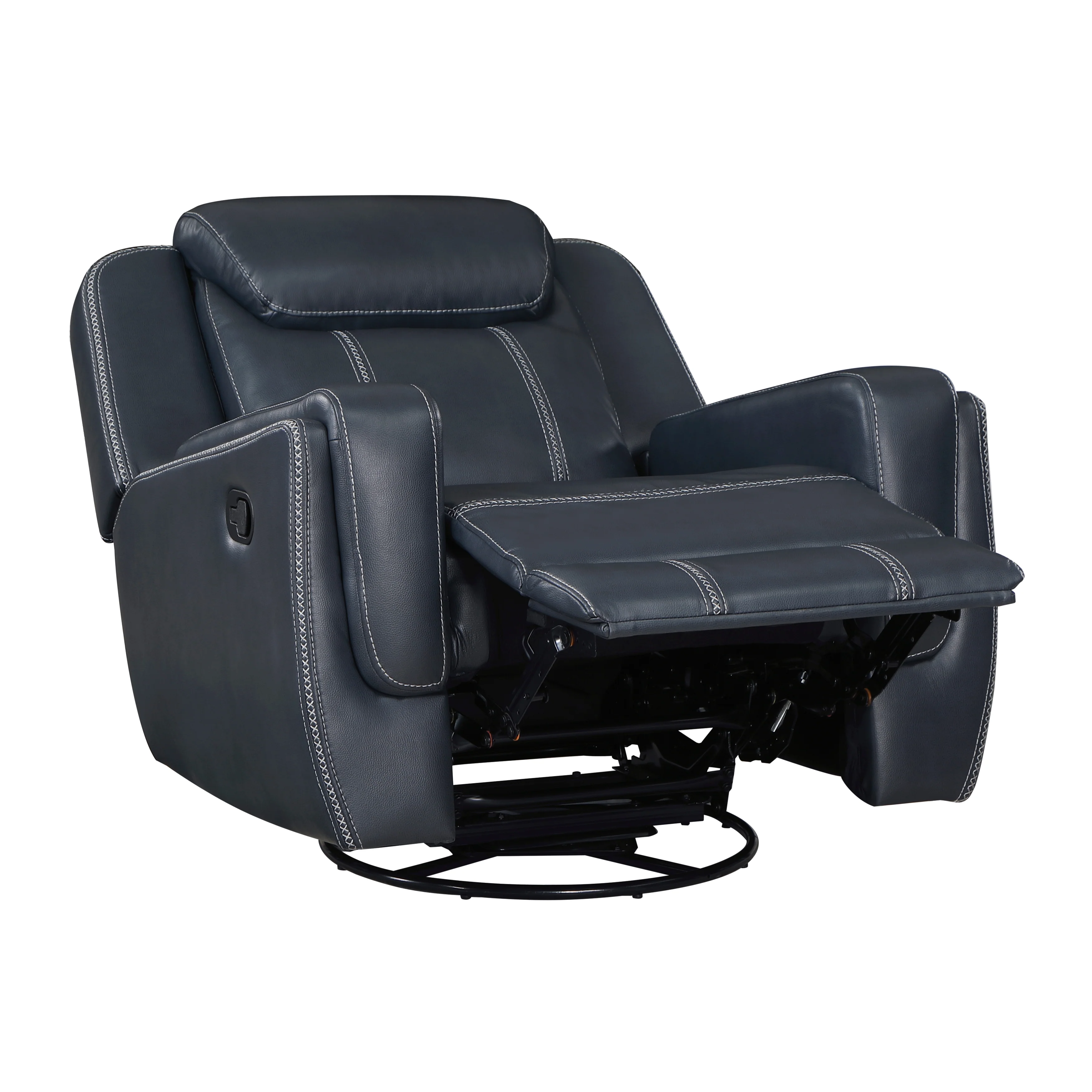 Littleton Swivel Glider Reclining Chair in Blue - 8516BU-1 - Image 5