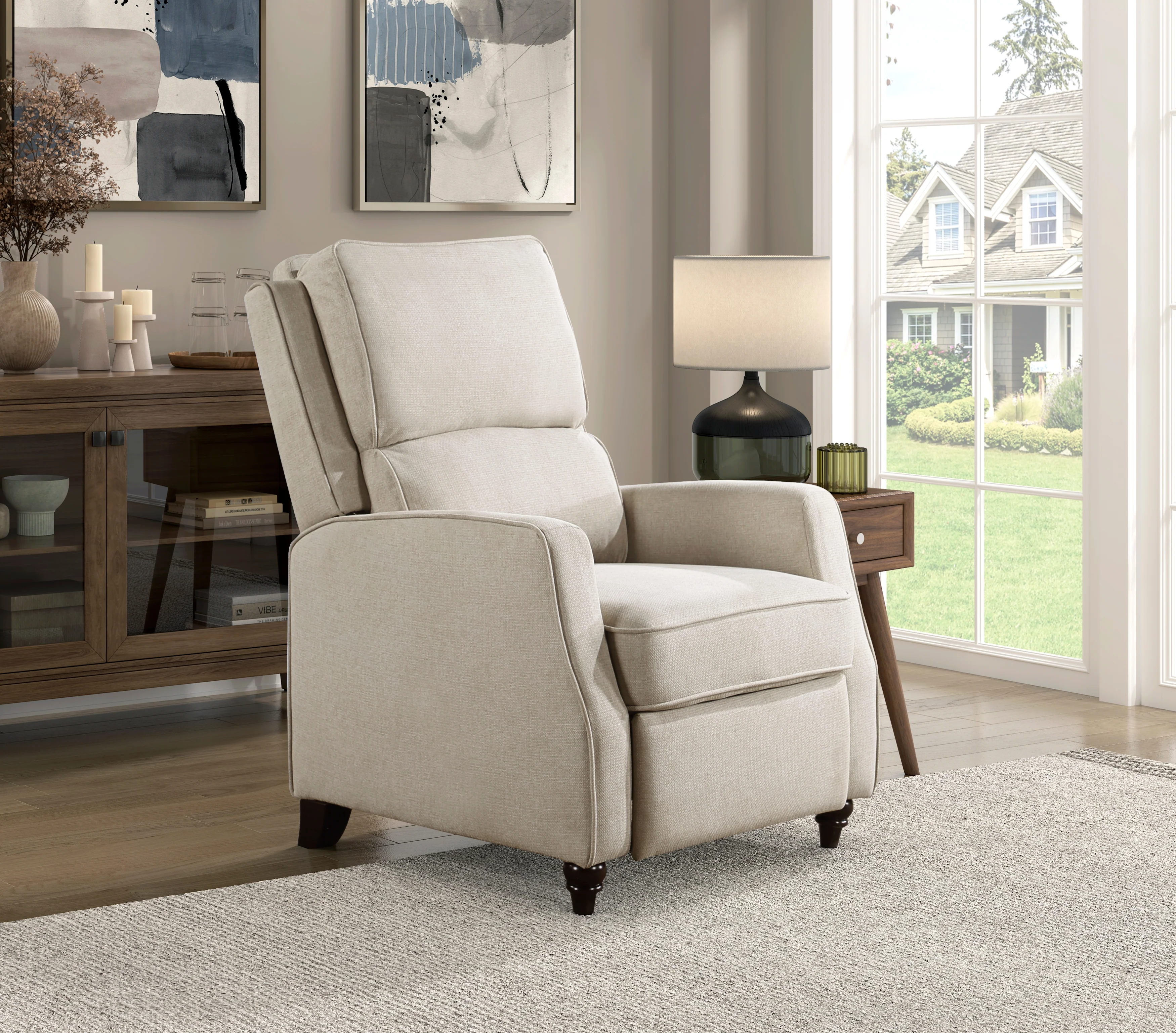 Loveland Push Back Reclining Chair in Beige - 9418BE-1 - Image 3