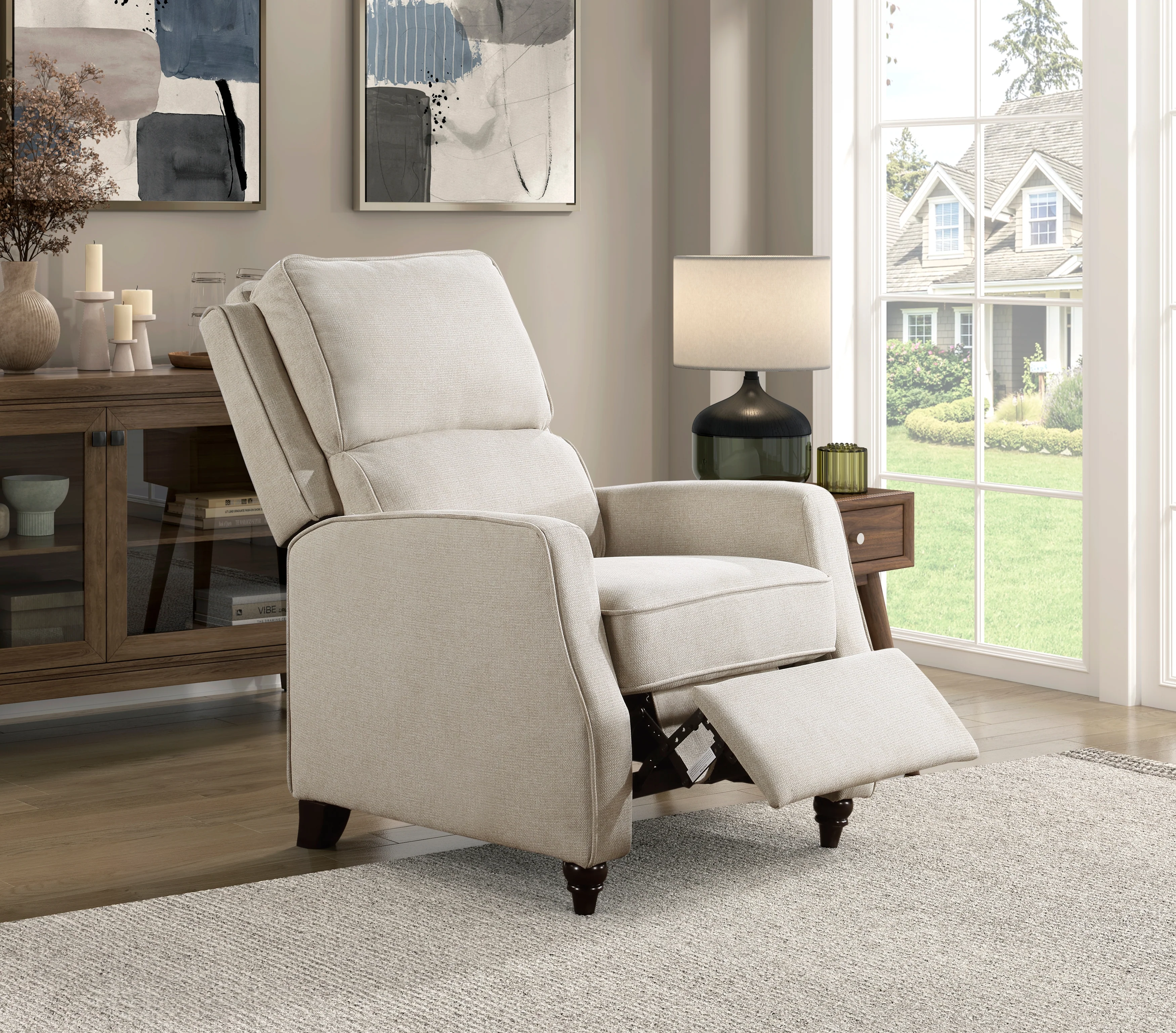 Loveland Push Back Reclining Chair in Beige - 9418BE-1 - Image 4
