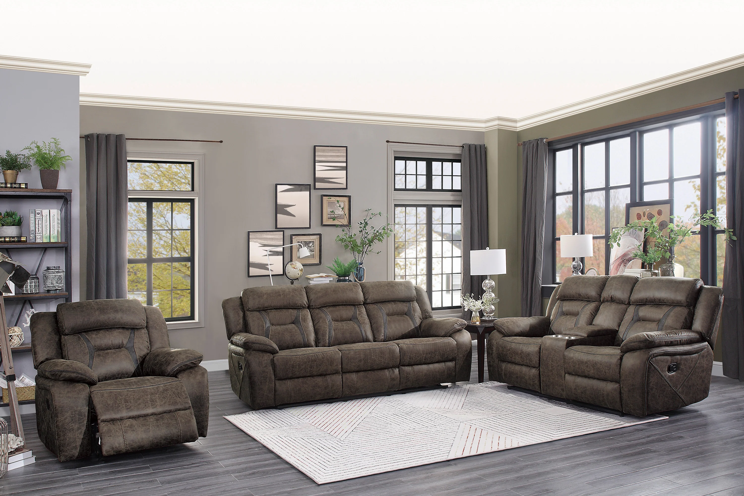 Madrona Hill Glider Reclining Chair in Brown - 9989DB-1 - Image 6