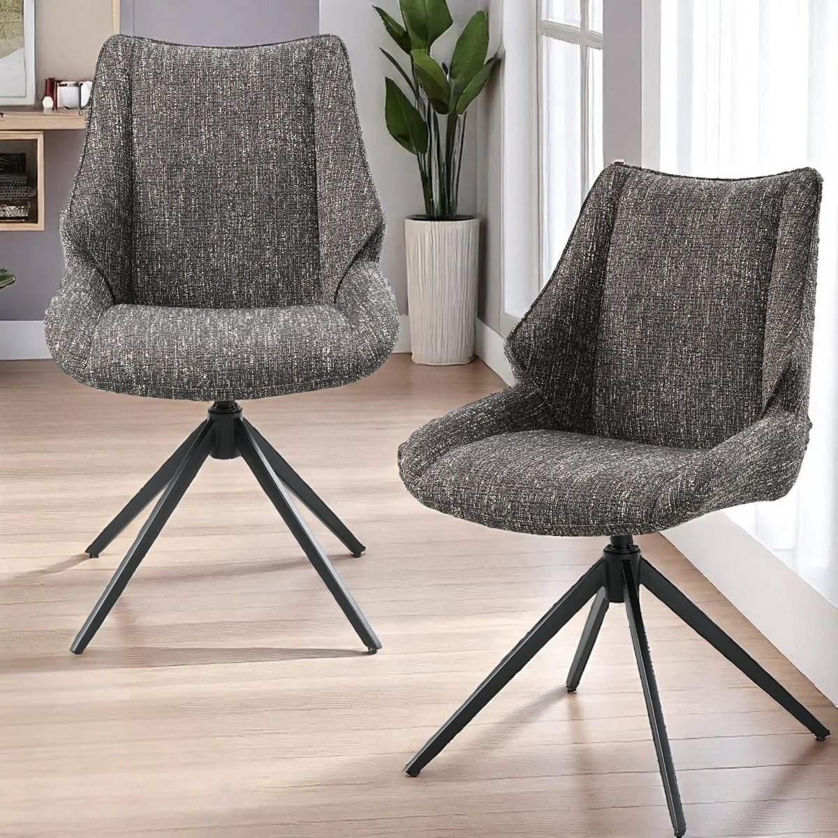 Malika Side Chair wSwivel (Set-2) - Image 10