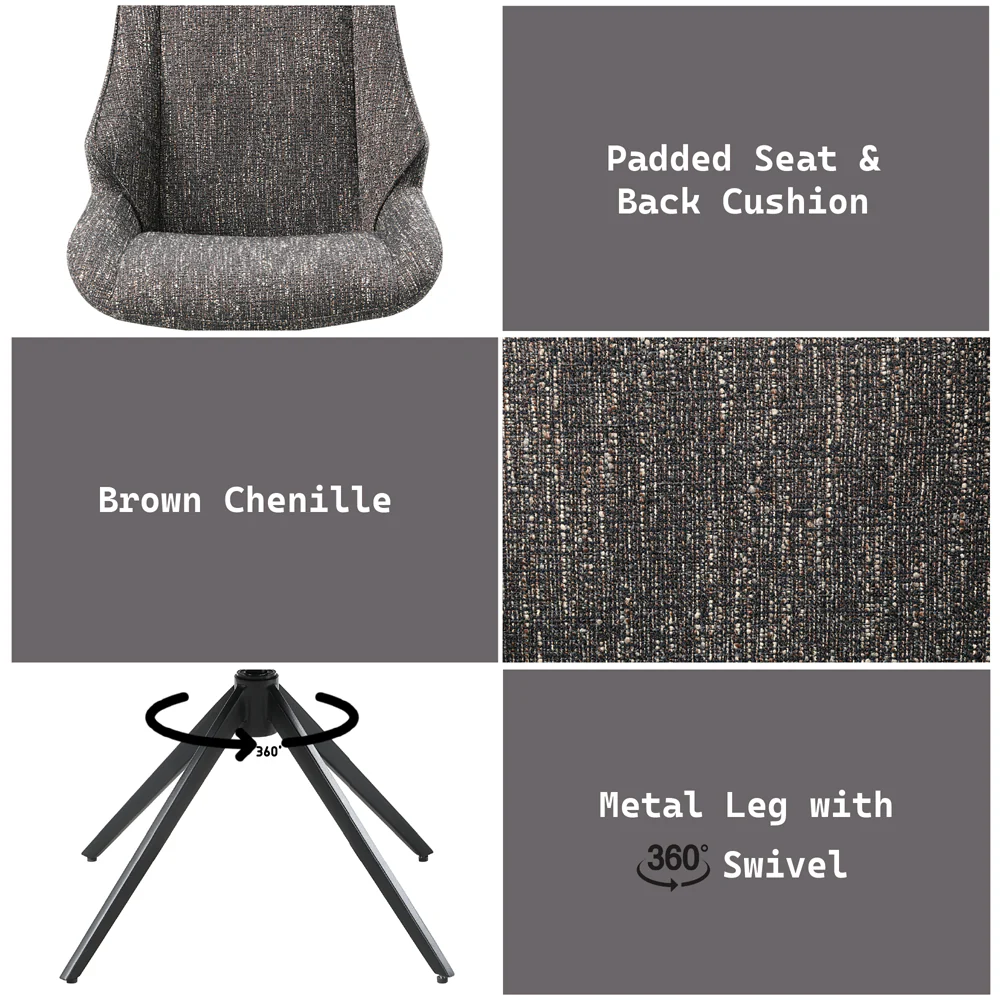 Malika Side Chair wSwivel (Set-2) - Image 8