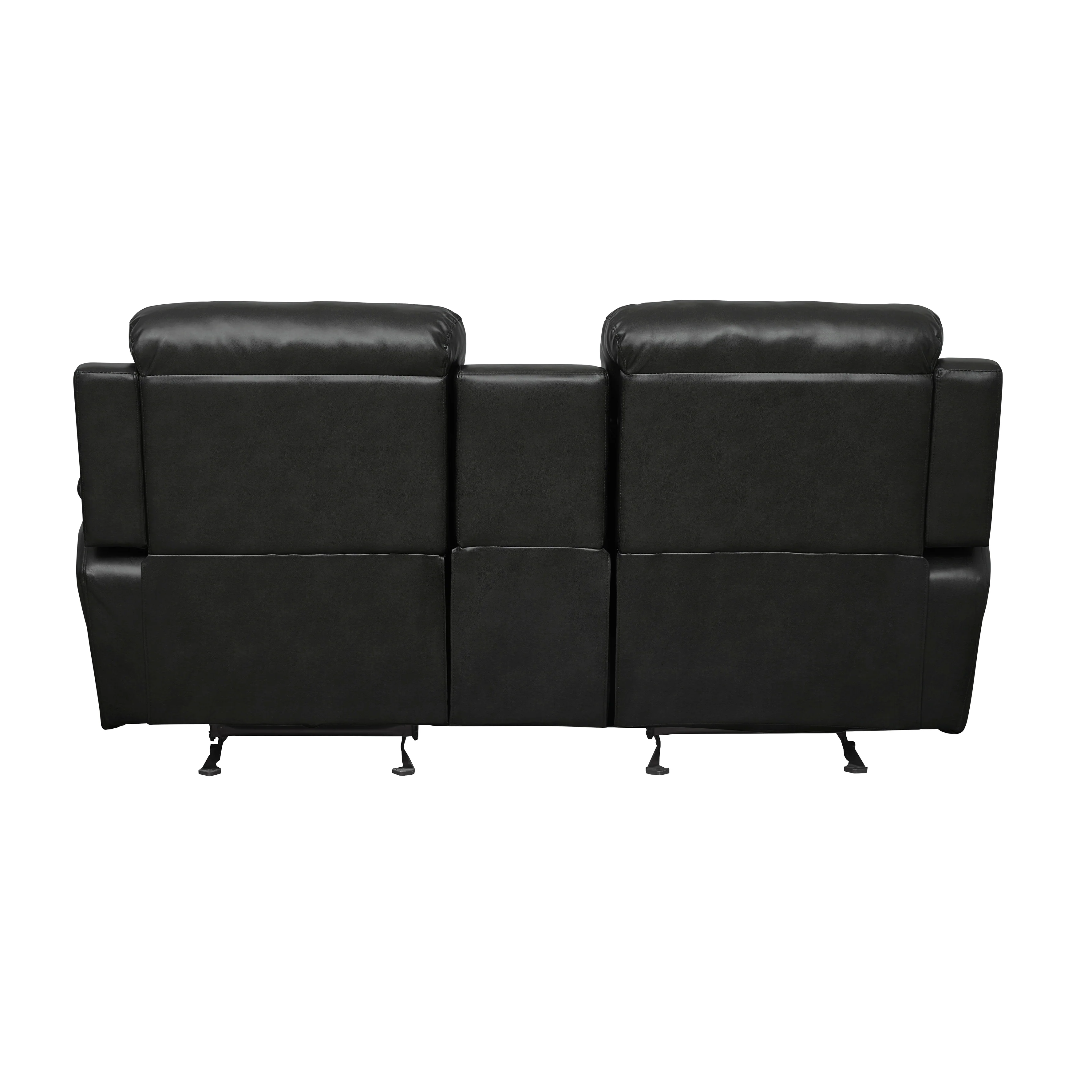 Marille Double Glider Reclining Loveseat with Center Console in Black - 9724BLK-2 - Image 4