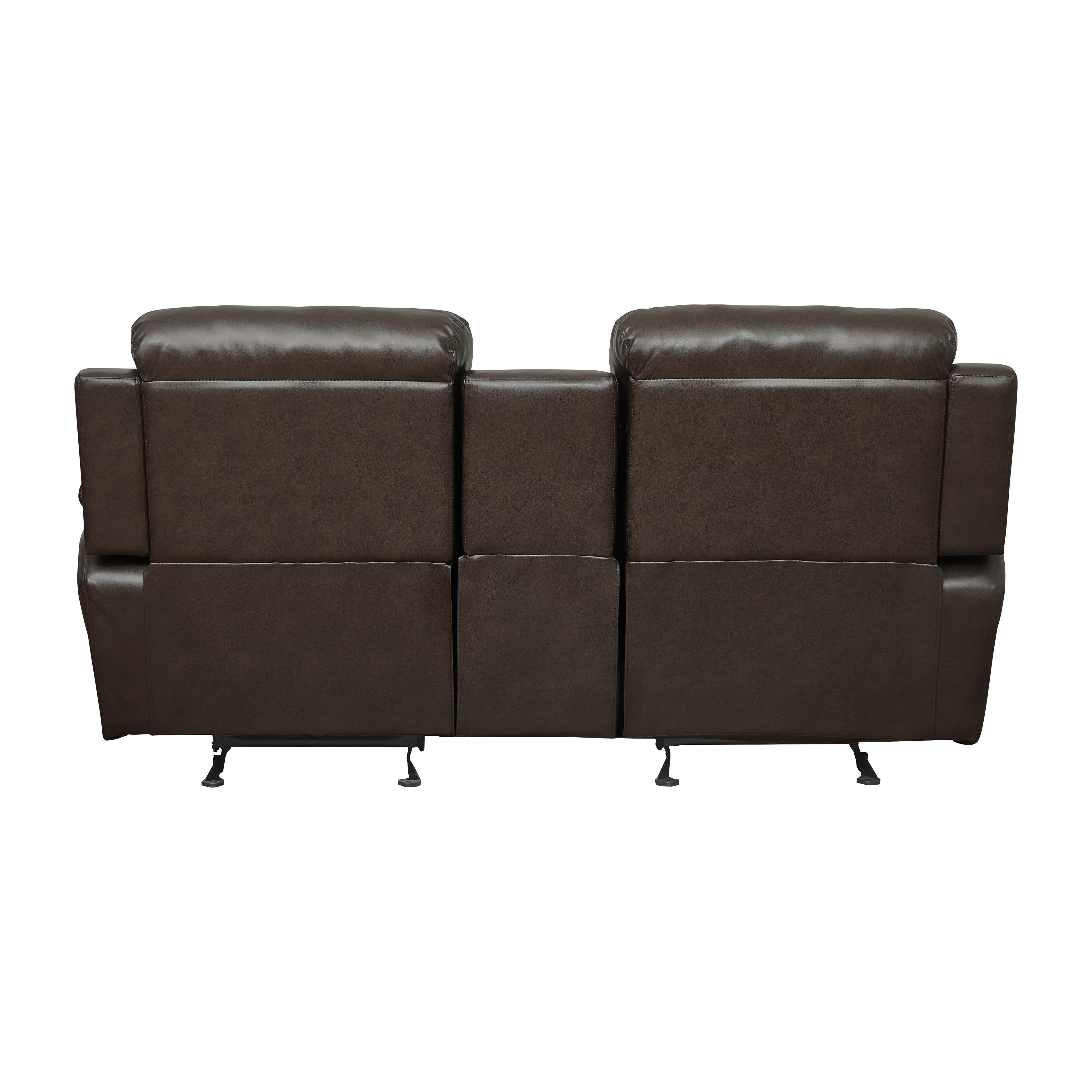 Marille Double Glider Reclining Loveseat with Center Console in Brown - 9724BRW-2 - Image 3
