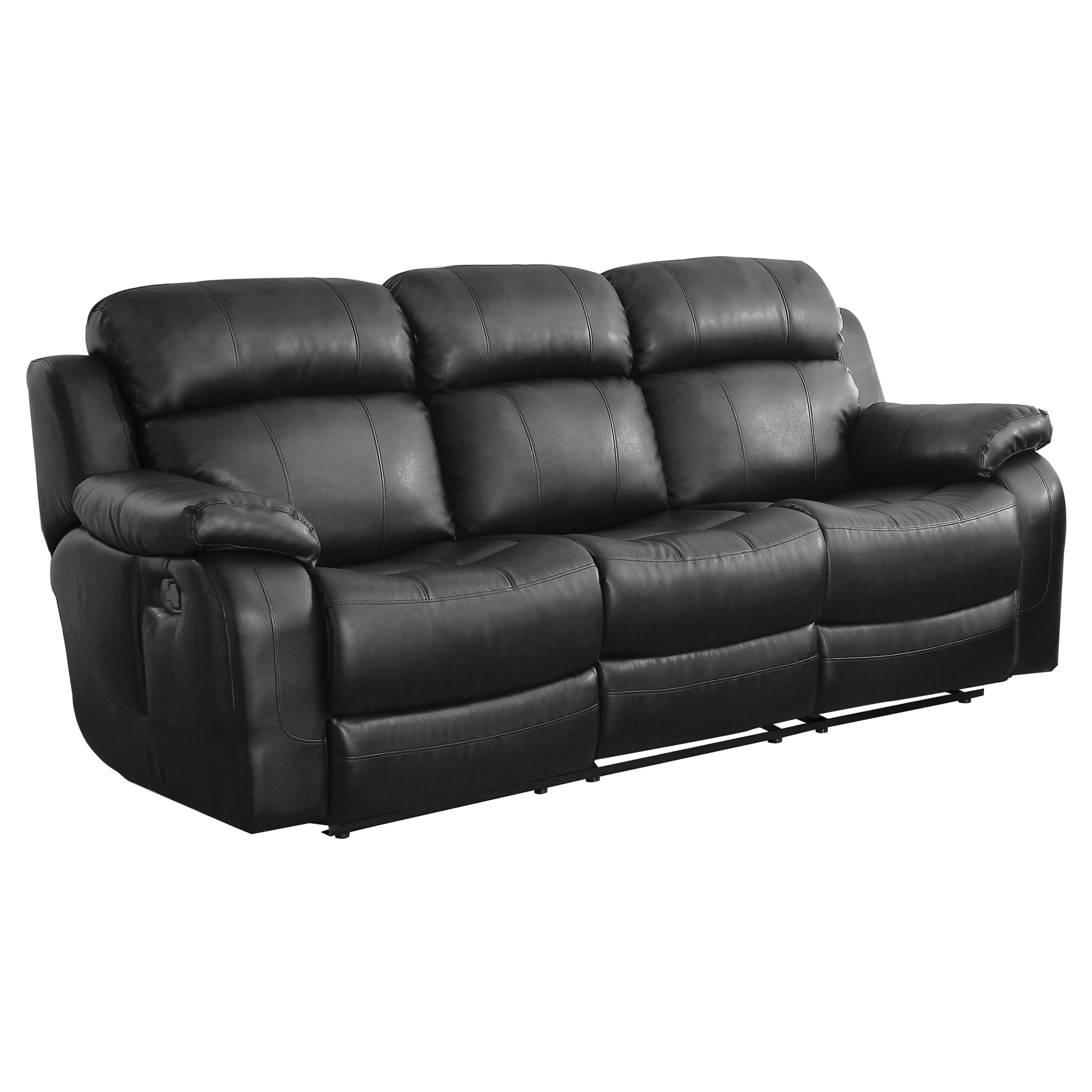 Marille Double Reclining Sofa with Center Drop-Down Cup Holders in Black - 9724BLK-3 - Image 2