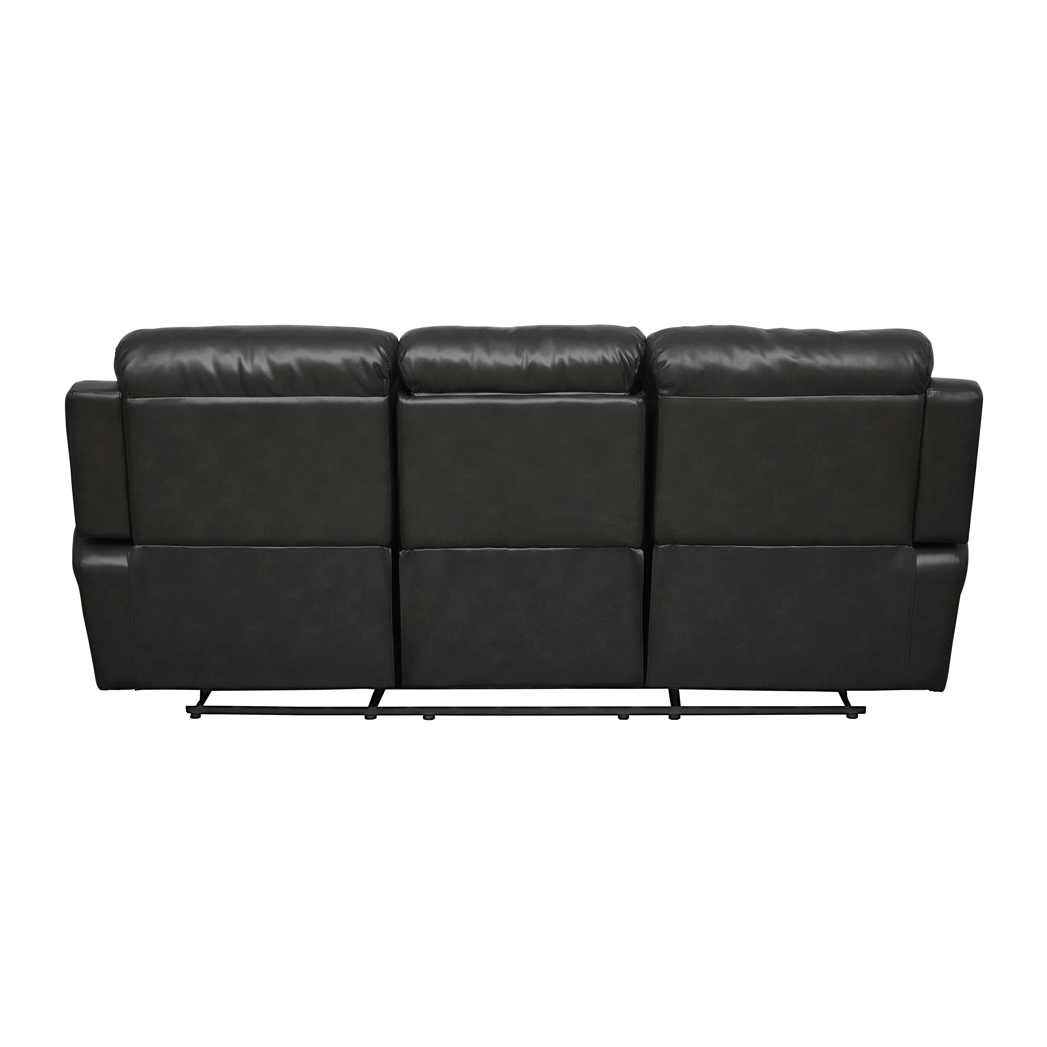 Marille Double Reclining Sofa with Center Drop-Down Cup Holders in Black - 9724BLK-3 - Image 3