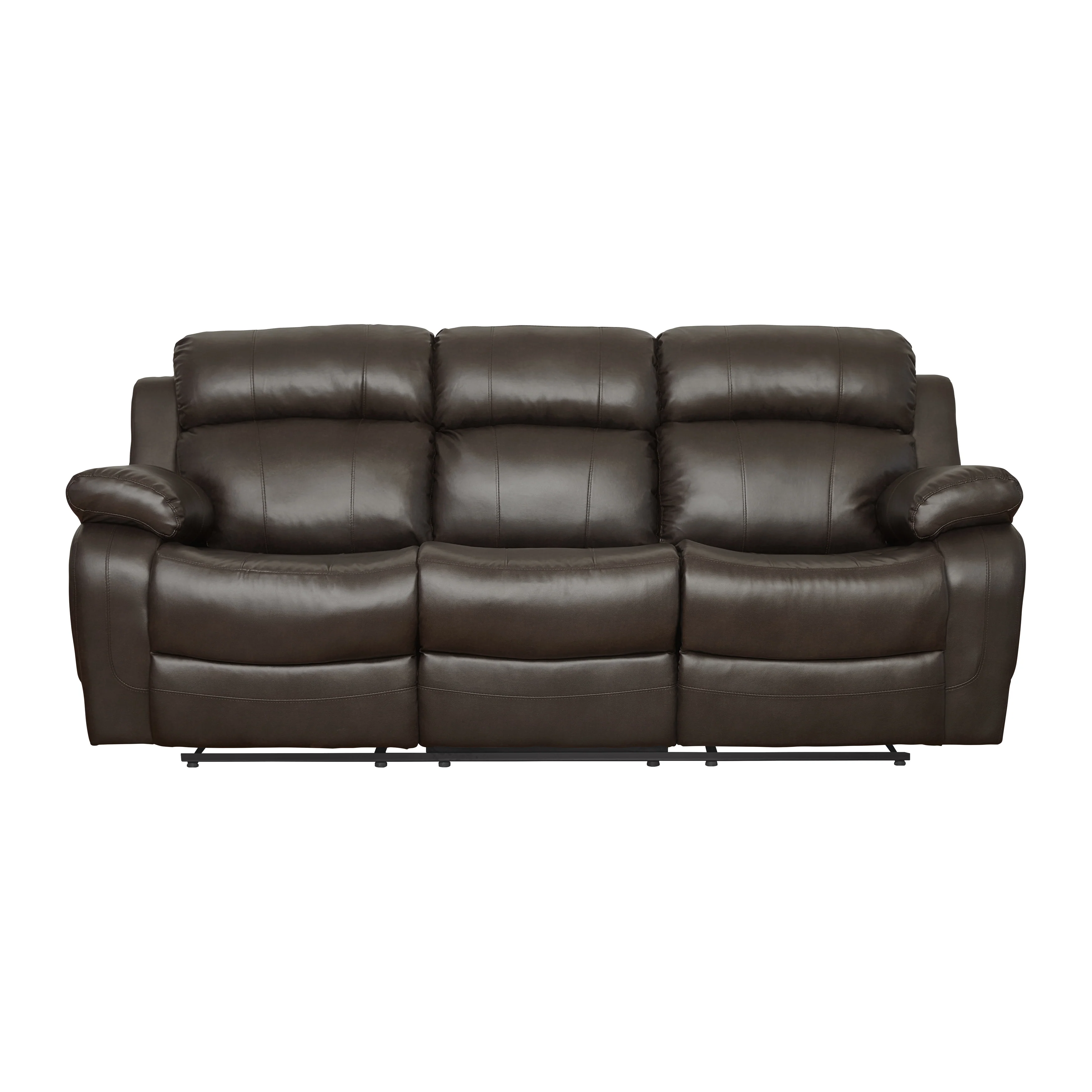 Marille Double Reclining Sofa with Center Drop-Down Cup Holders in Brown - 9724BRW-3