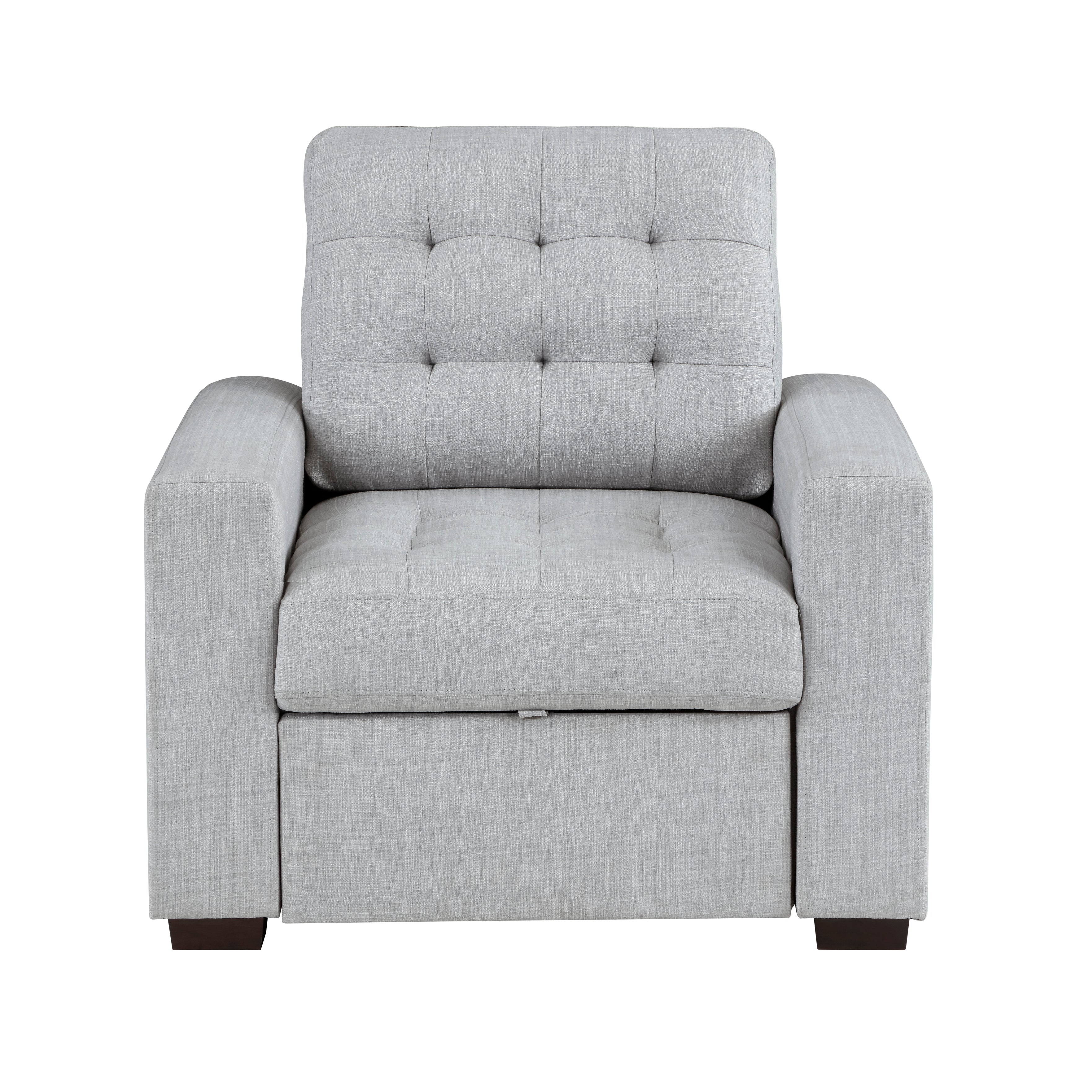 Mccafferty Chair with Pull-out Ottoman in Gray - 9916GY-1