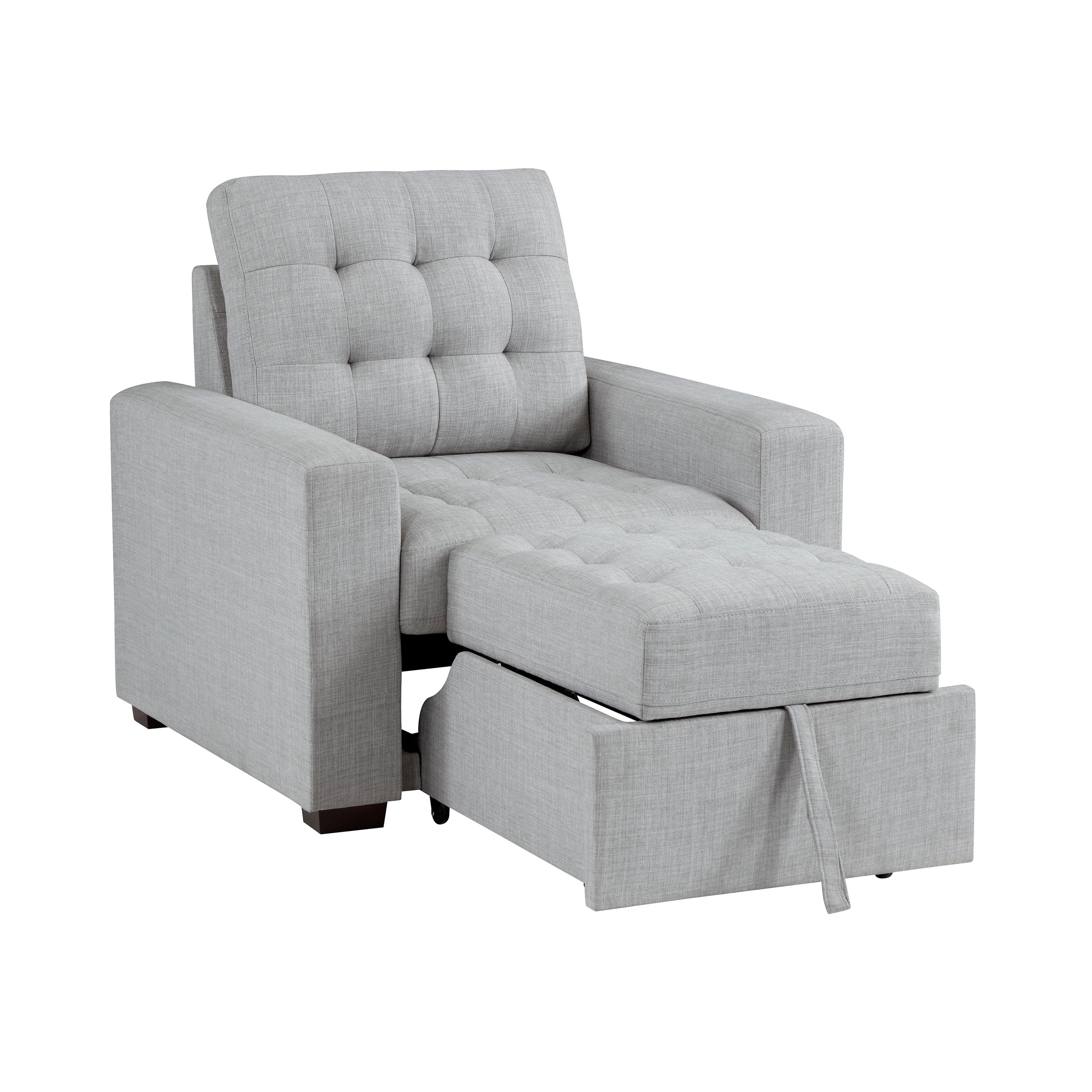 Mccafferty Chair with Pull-out Ottoman in Gray - 9916GY-1 - Image 5
