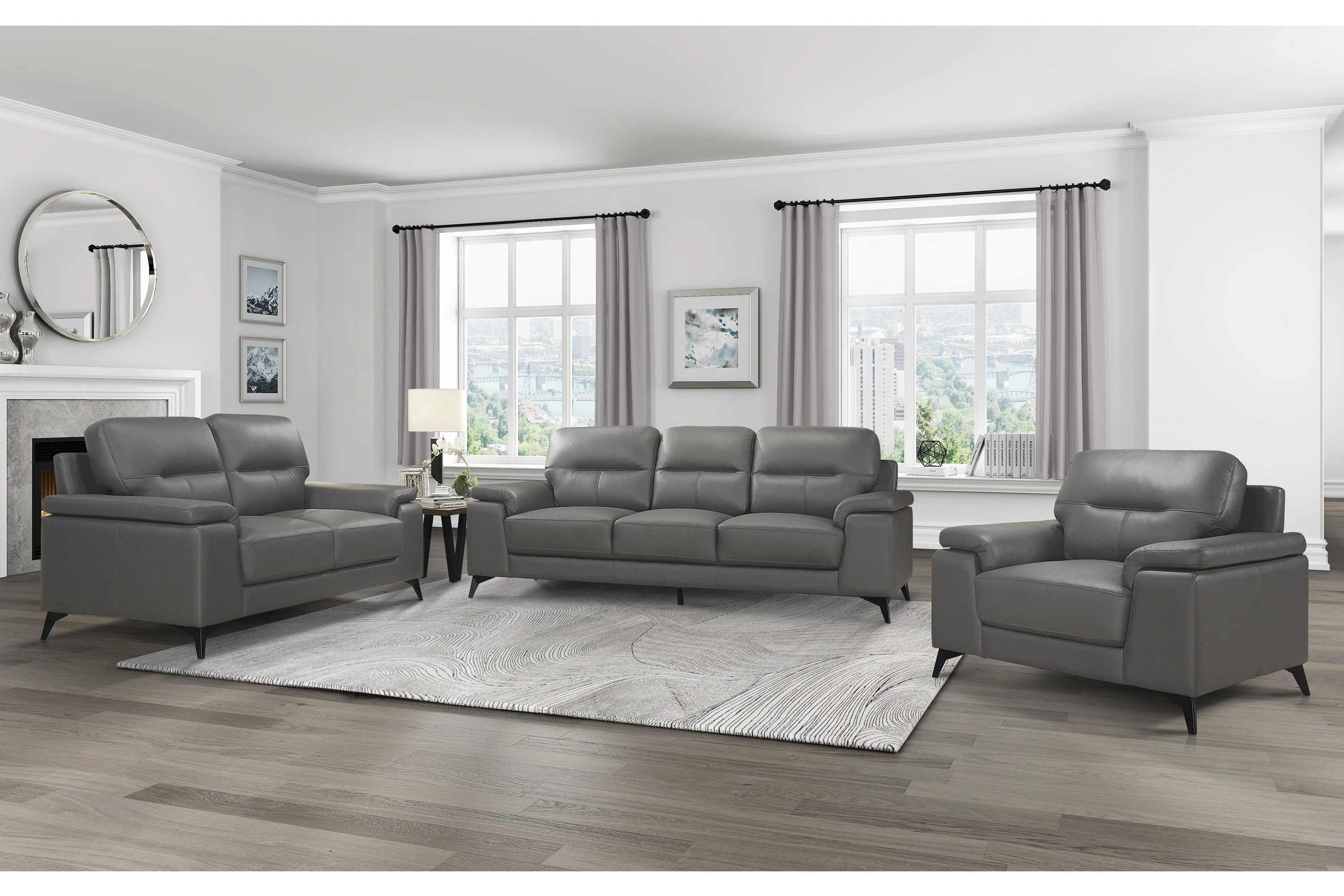 Mischa Loveseat in Gray - 9514DGY-2 - Image 2