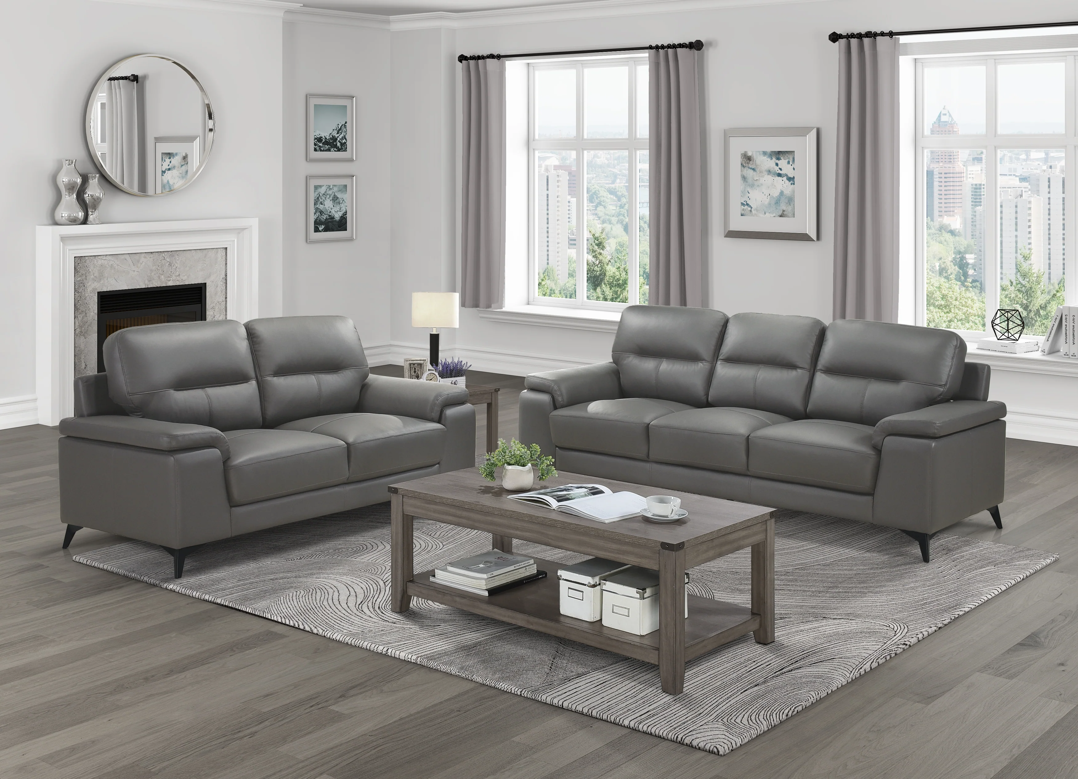 Mischa Sofa in Gray - 9514DGY-3 - Image 5
