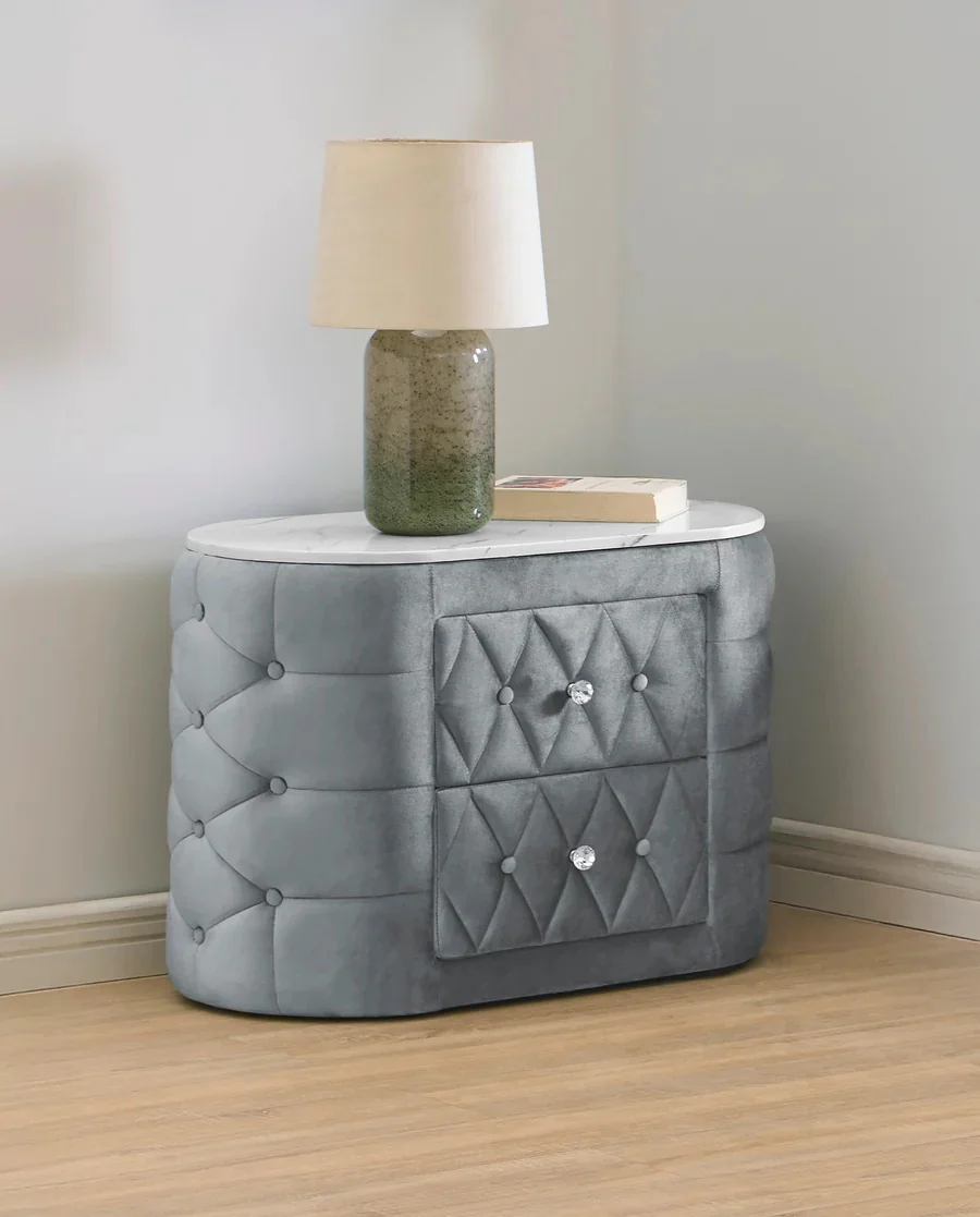 Natalia Upholstered Nightstand - Image 5
