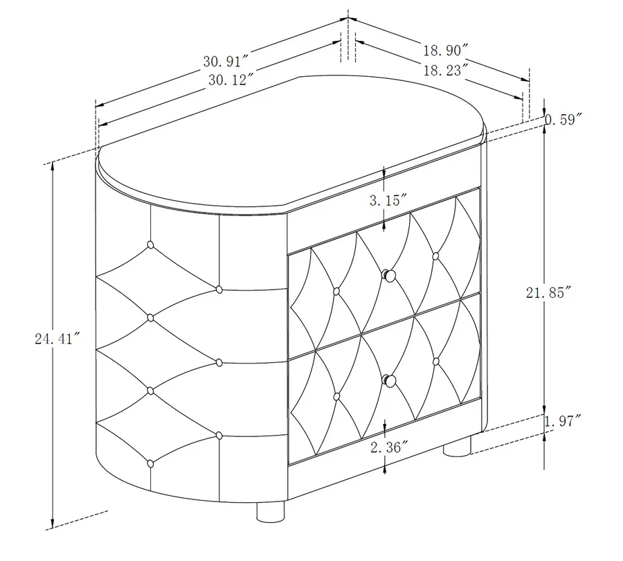Natalia Upholstered Nightstand - Image 9