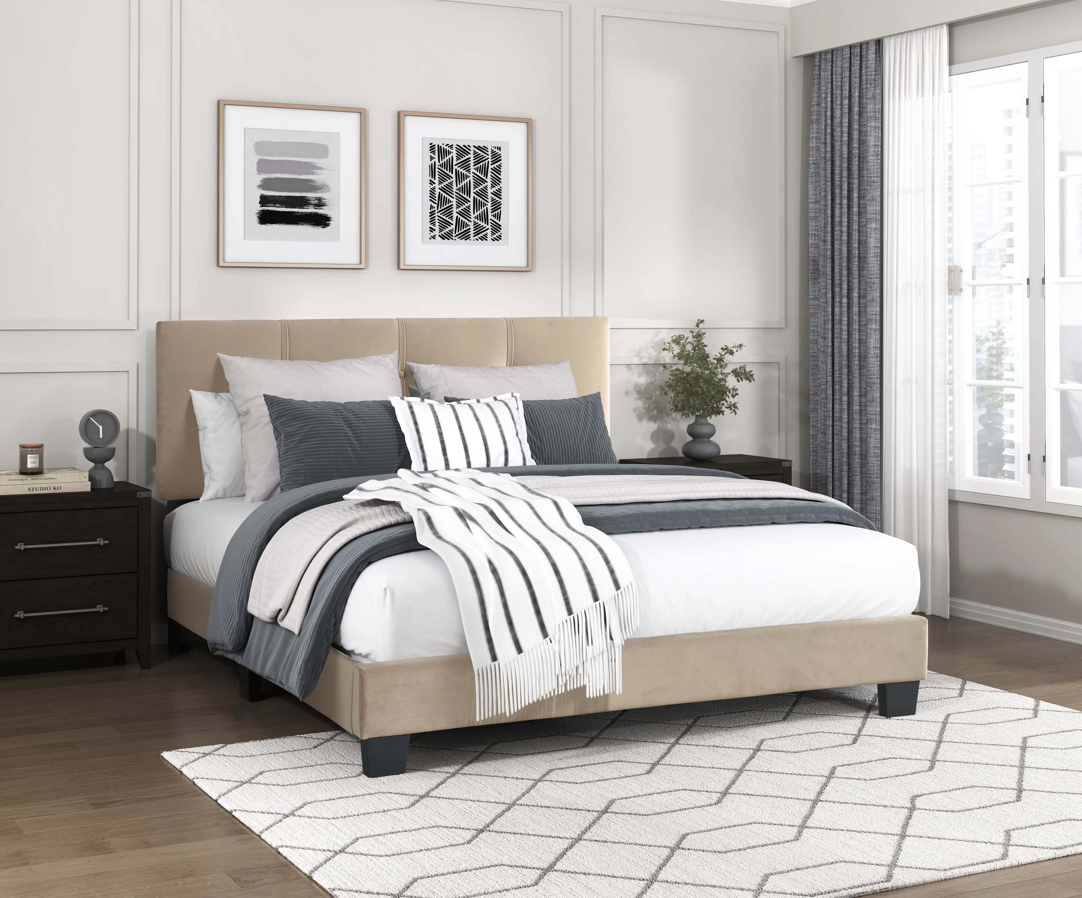 Newberry Full Platform Bed in Brown - 1350BRF-1 - Image 2