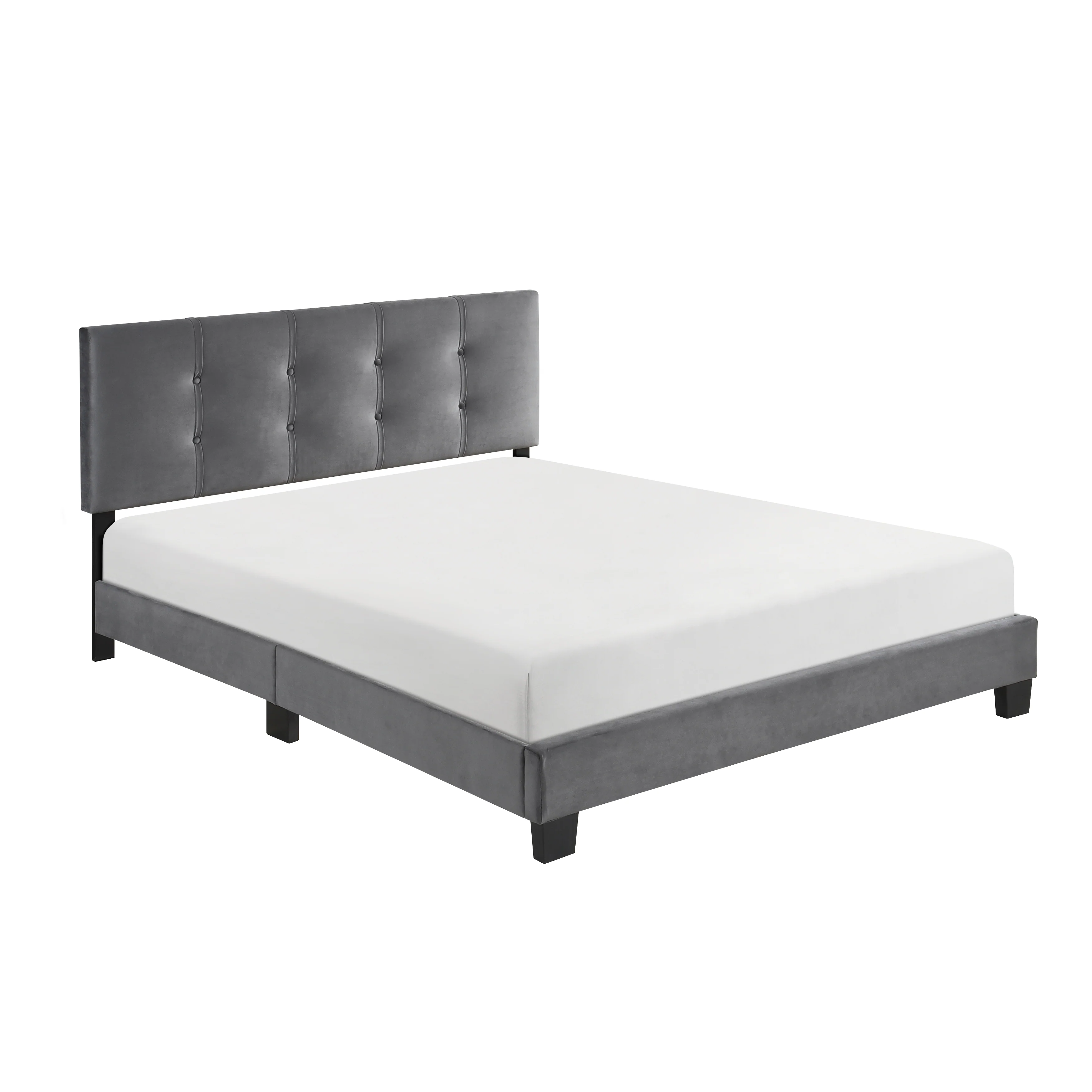 Newberry Queen Platform Bed in Gray - 1350DG-1 - Image 5