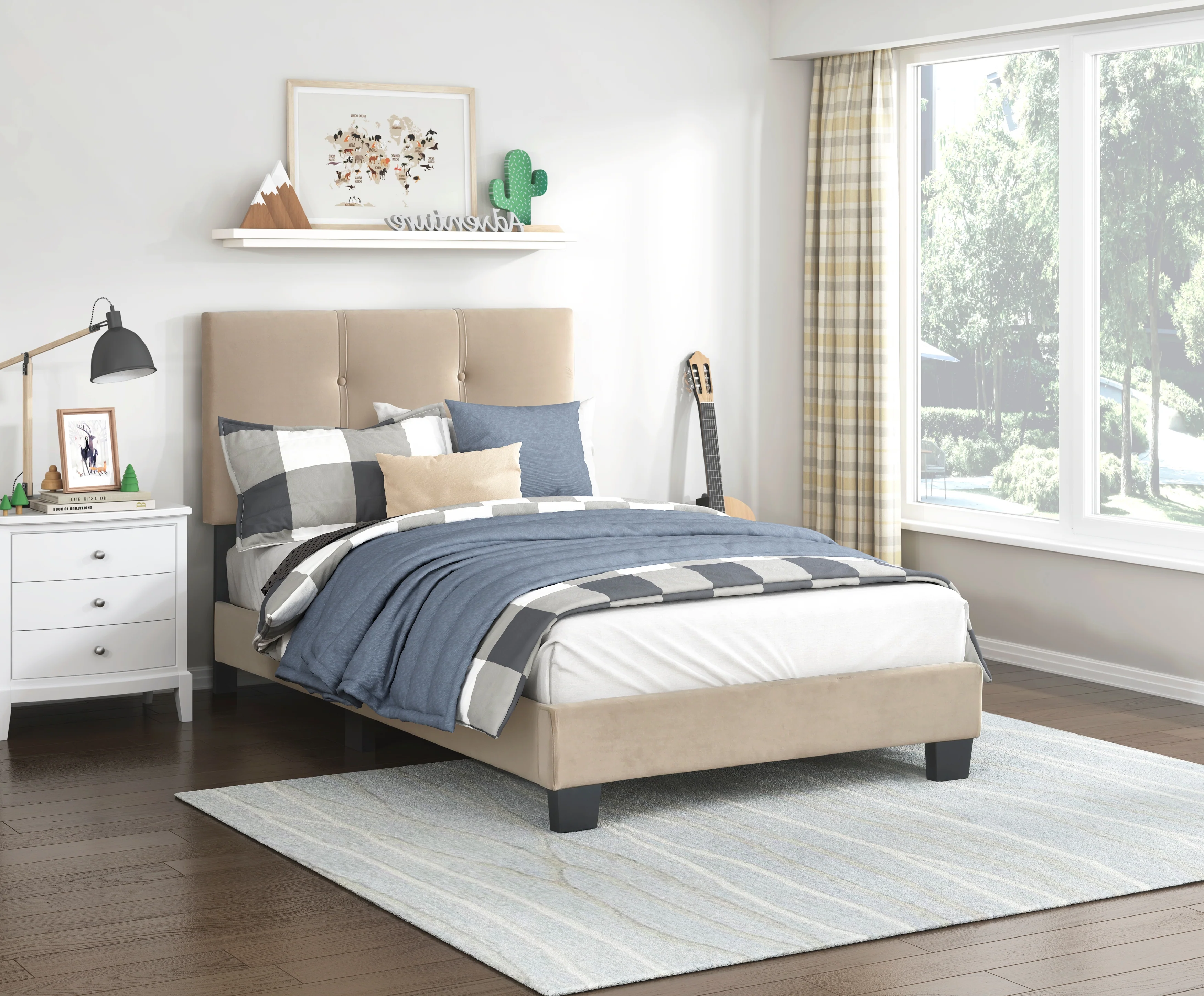 Newberry Twin Platform Bed in Brown - 1350BRT-1 - Image 2