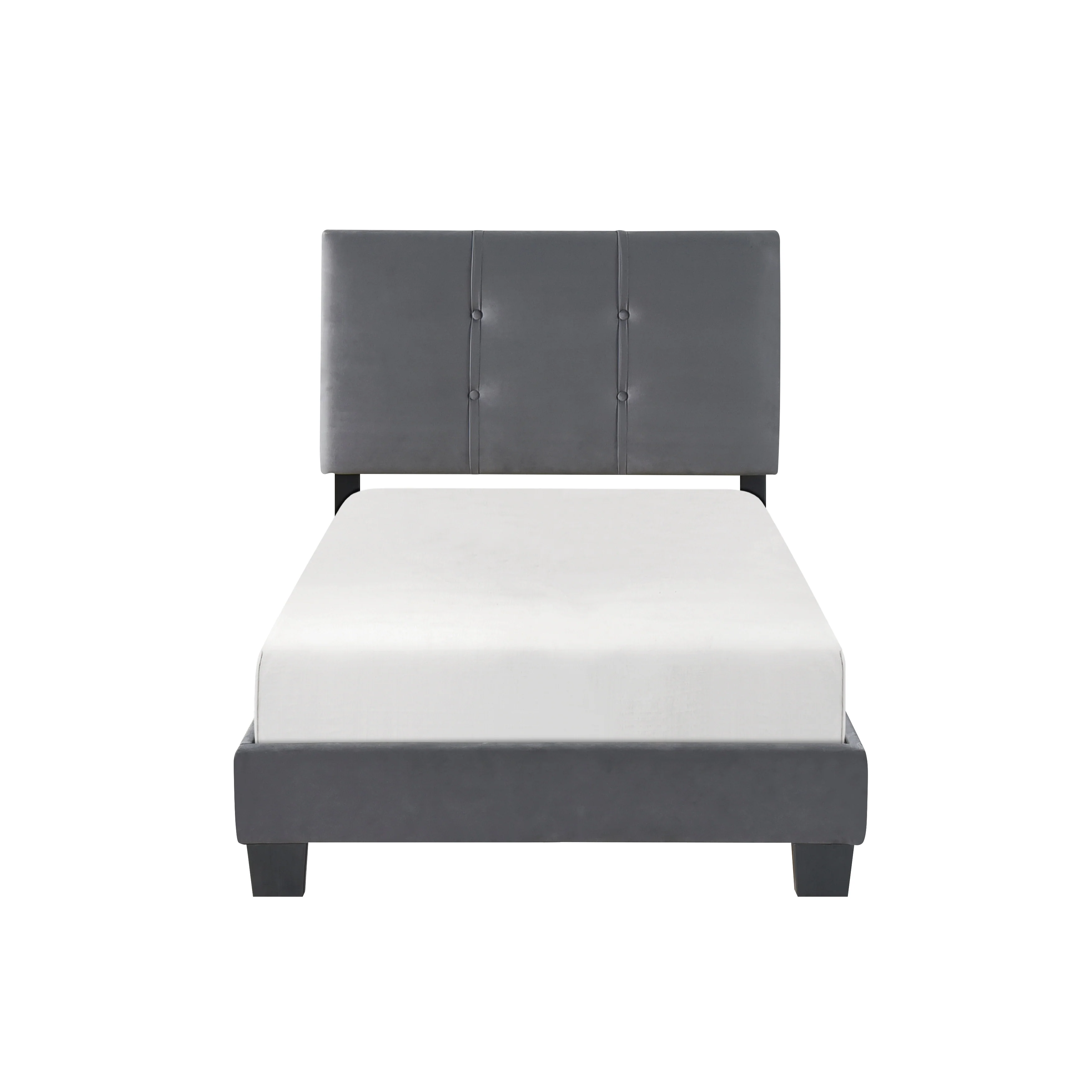 Newberry Twin Platform Bed in Gray - 1350DGT-1