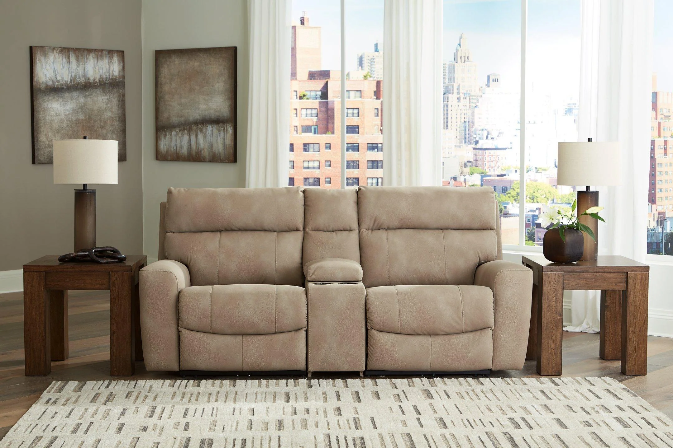 Next-Gen DuraPella Power Reclining Sectional Loveseat with Console - Image 28