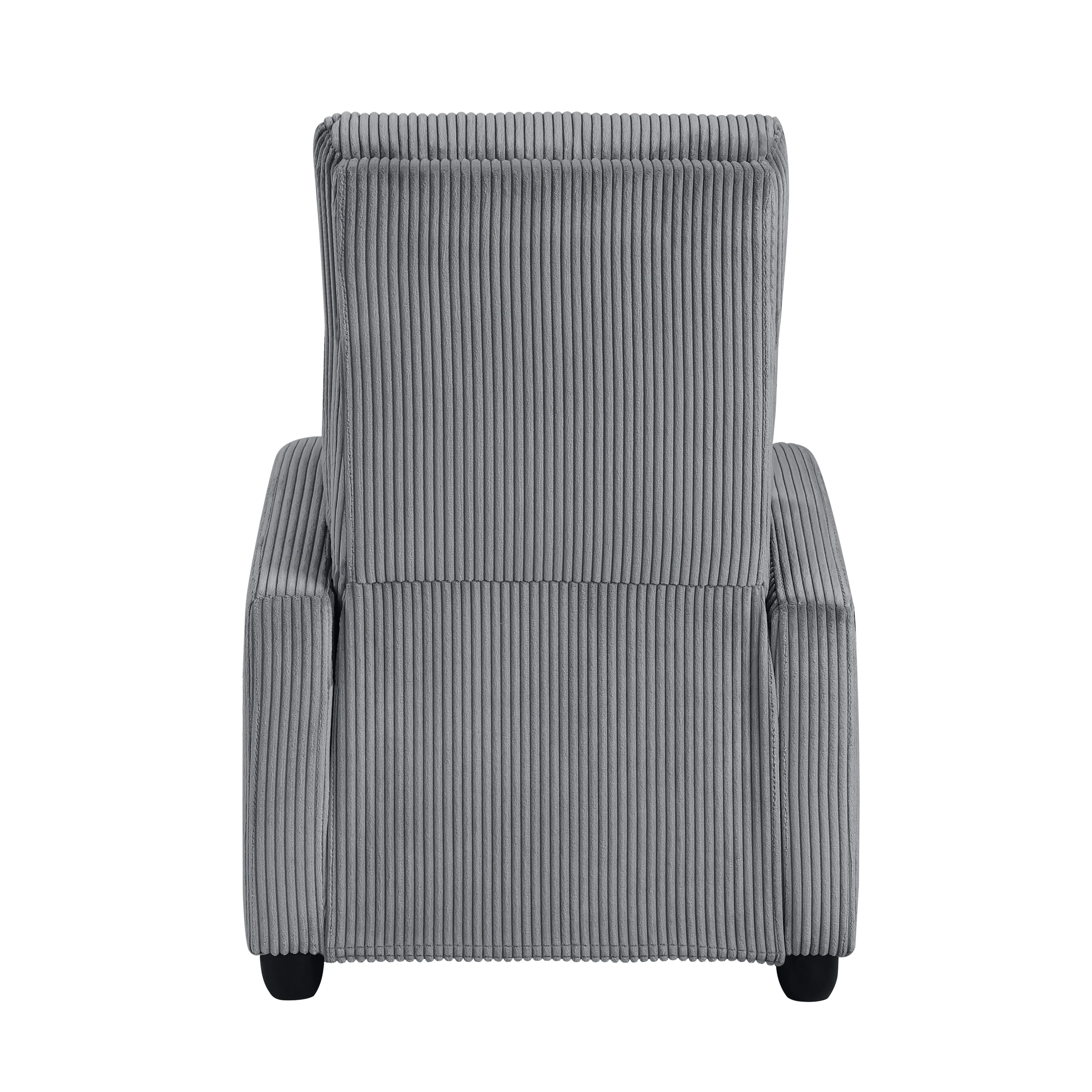Parsons Push Back Reclining Chair in Gray - 9588DGY-1PB - Image 4