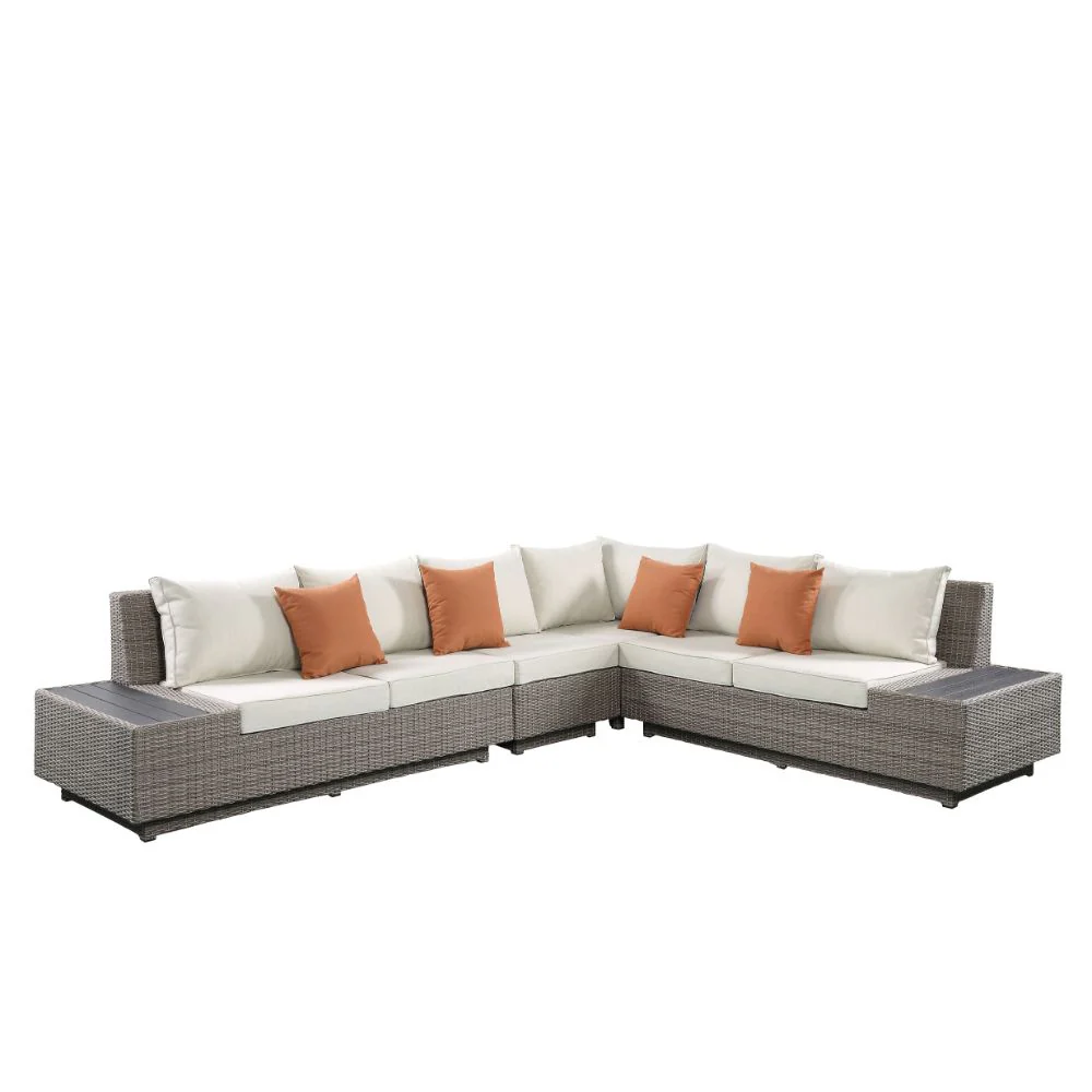 Patio Sectional Sofa w/4 Pillows & Coffee Table - Image 2