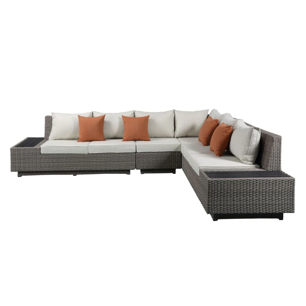 Patio Sectional Sofa w/4 Pillows & Coffee Table - Image 3