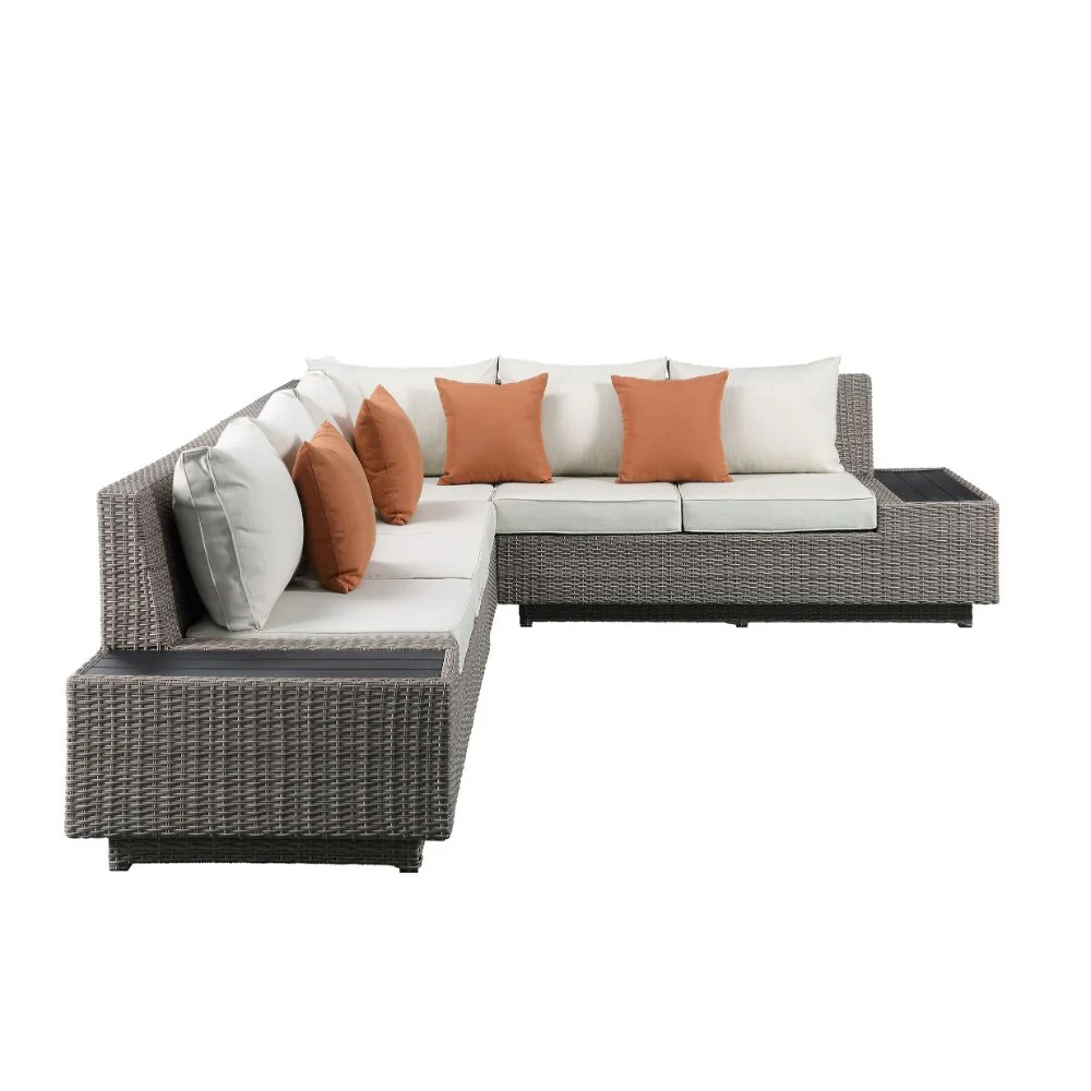 Patio Sectional Sofa w/4 Pillows & Coffee Table - Image 4