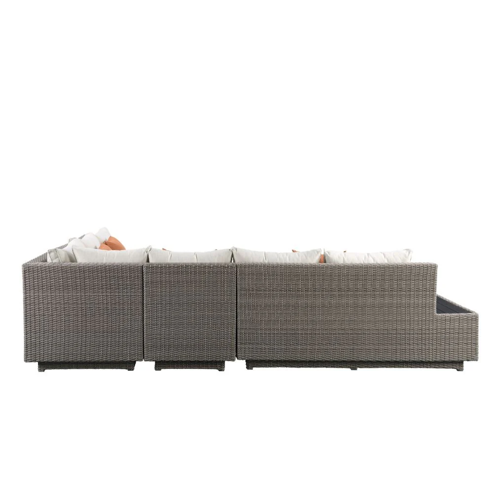 Patio Sectional Sofa w/4 Pillows & Coffee Table - Image 5