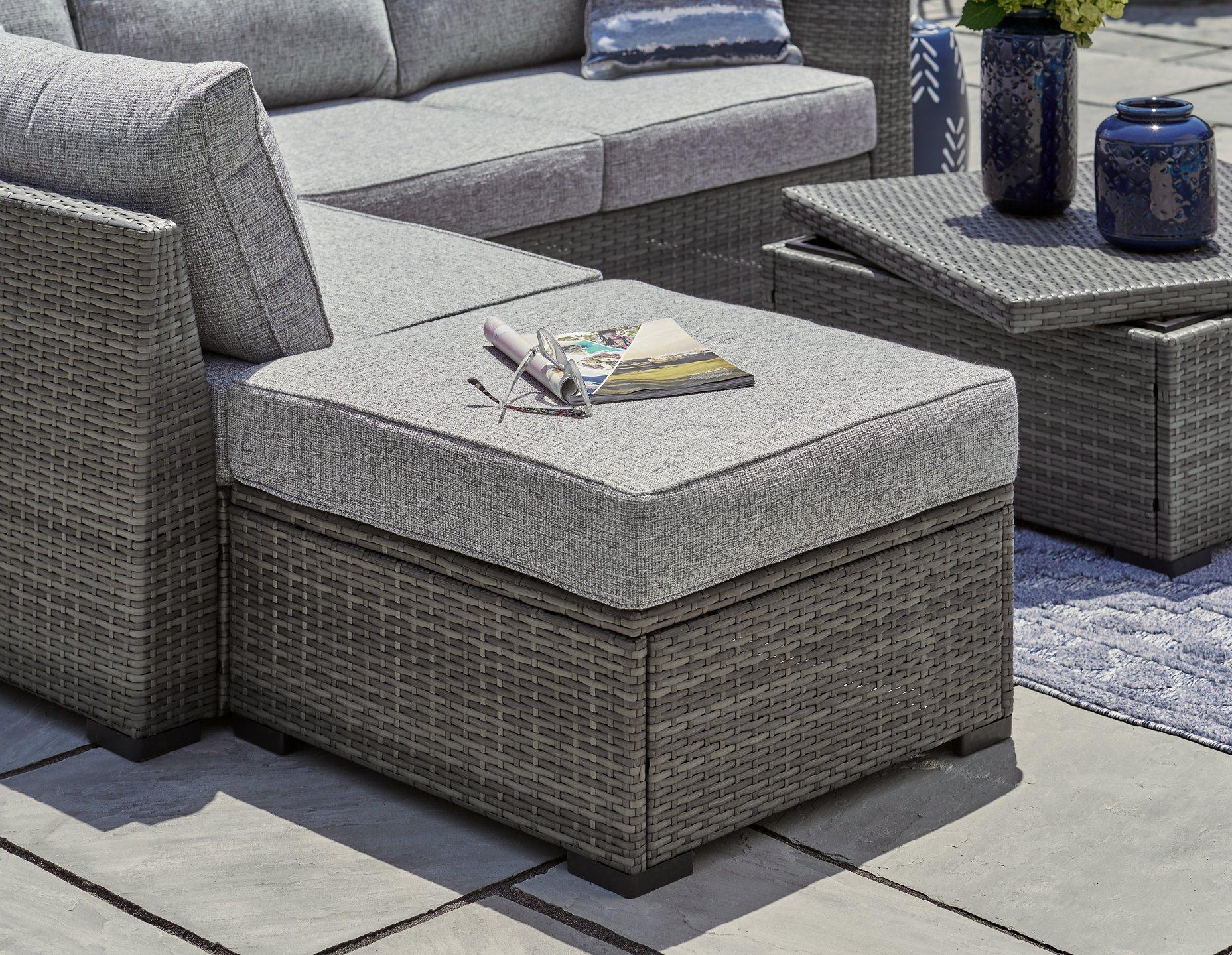 Petal Road Outdoor Loveseat Sectional/Ottoman/Table Set (Set of 4) - Image 9