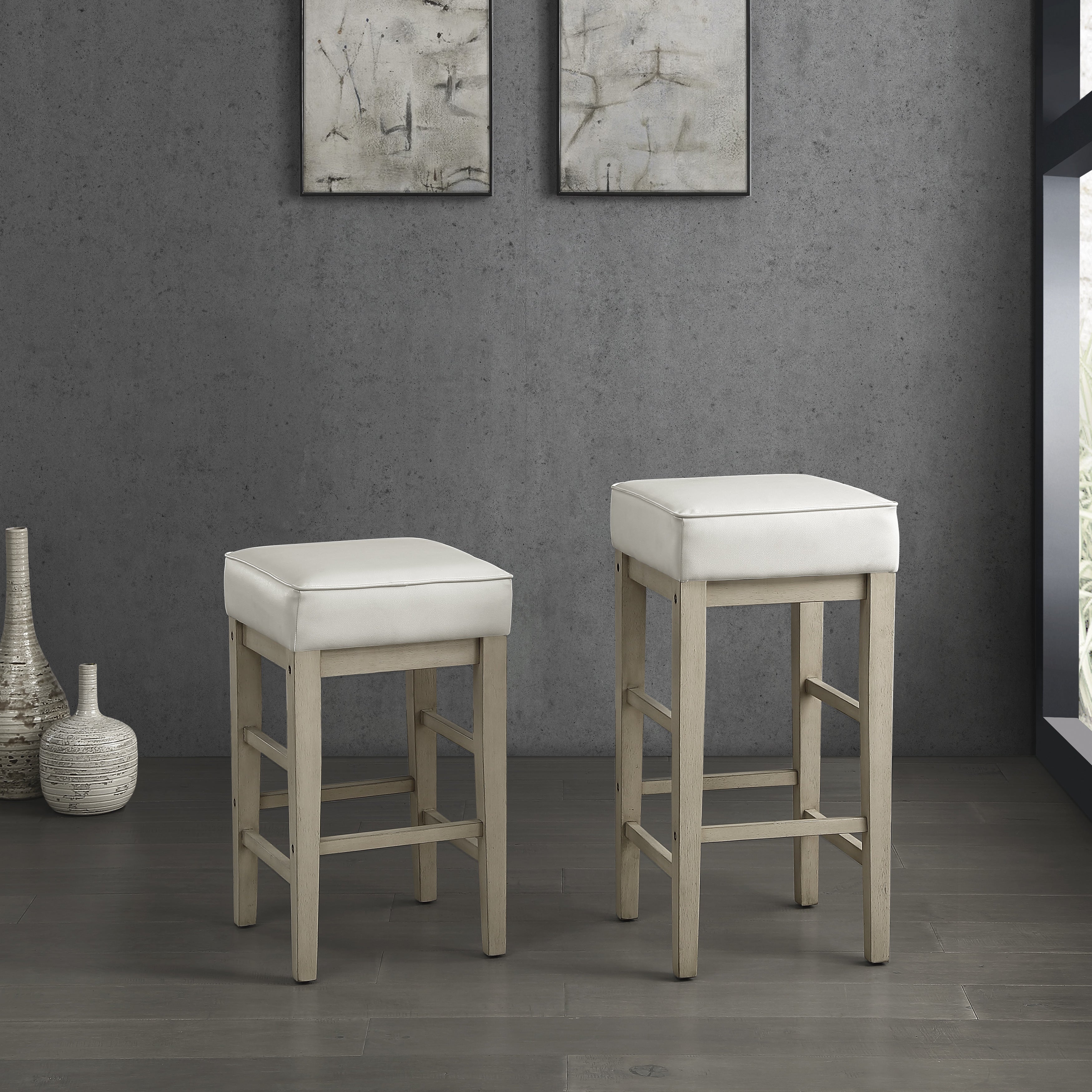 Pittsville Counter Height Stool in White/Beige - 5684WH-24 - Image 4