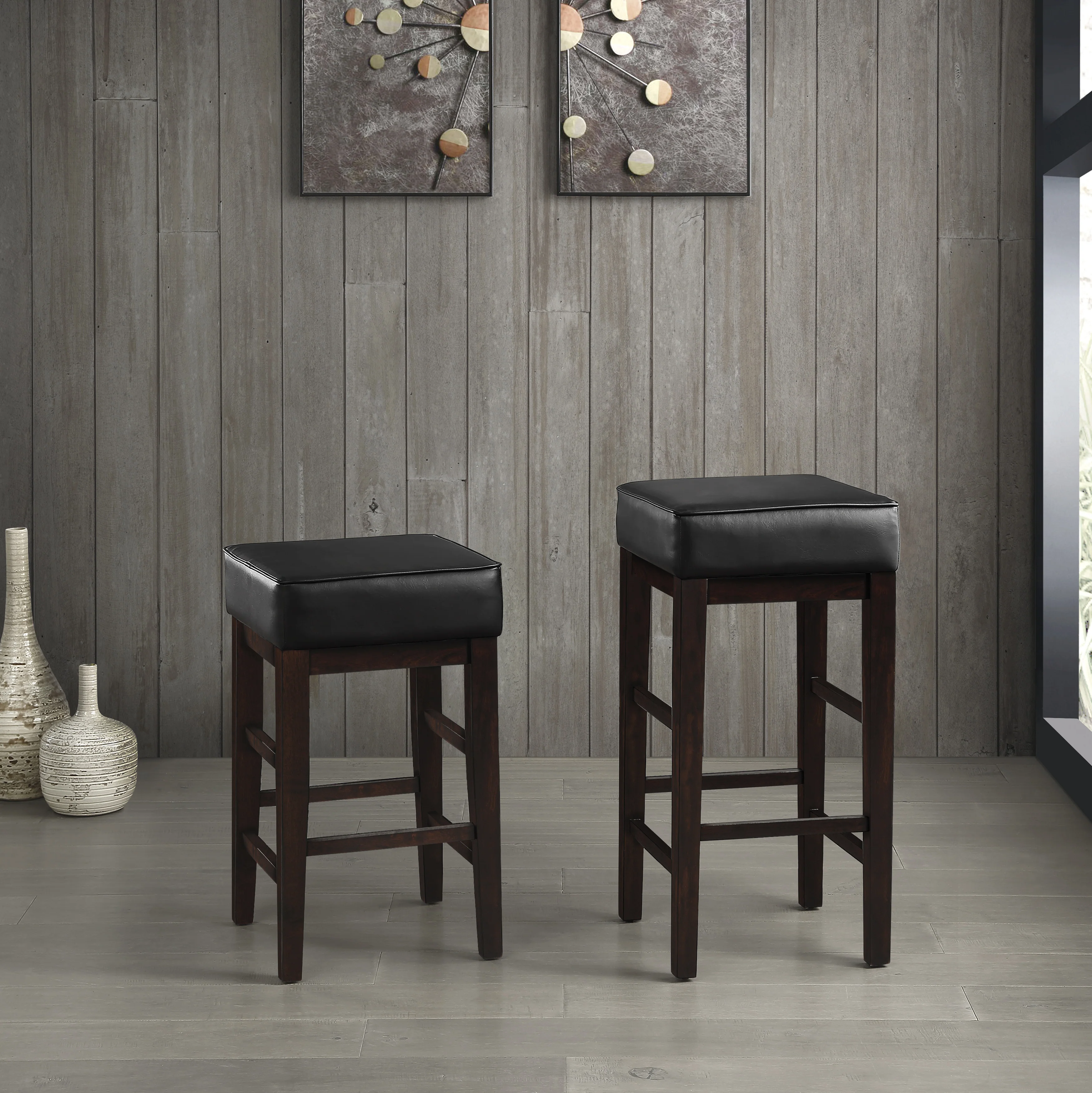 Pittsville Pub Height Stool in Black/Espresso - 5684BK-29 - Image 4