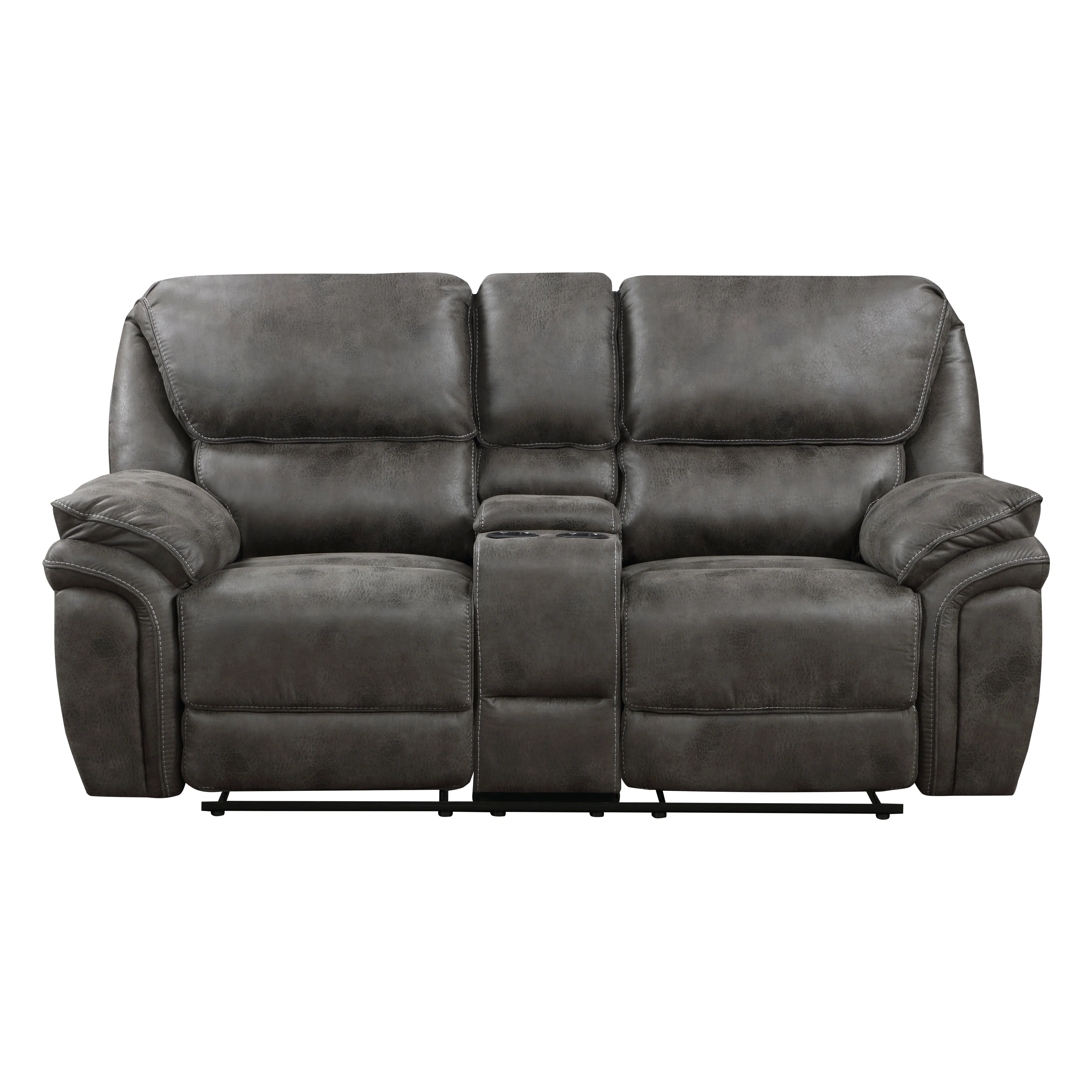 Proctor Double Reclining Loveseat with Center Console in Gray - 8517GRY-2