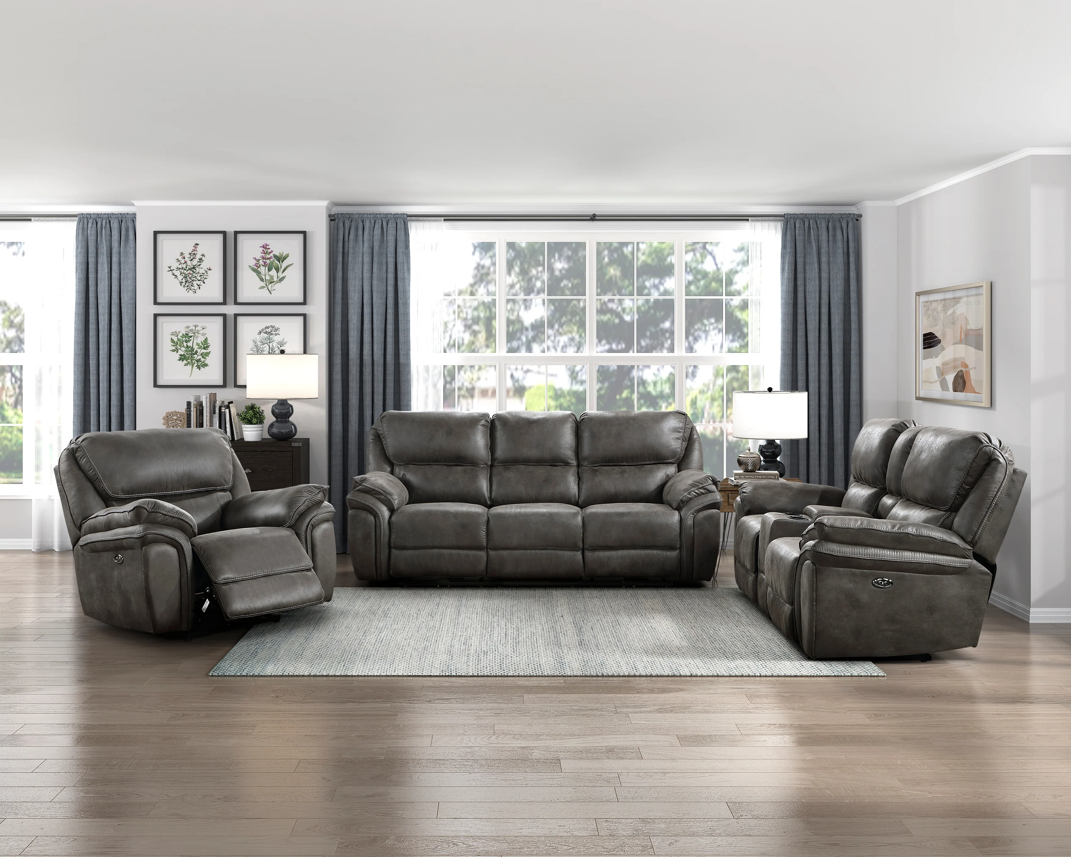 Proctor Power Reclining Chair in Gray - 8517GRY-1PW - Image 6