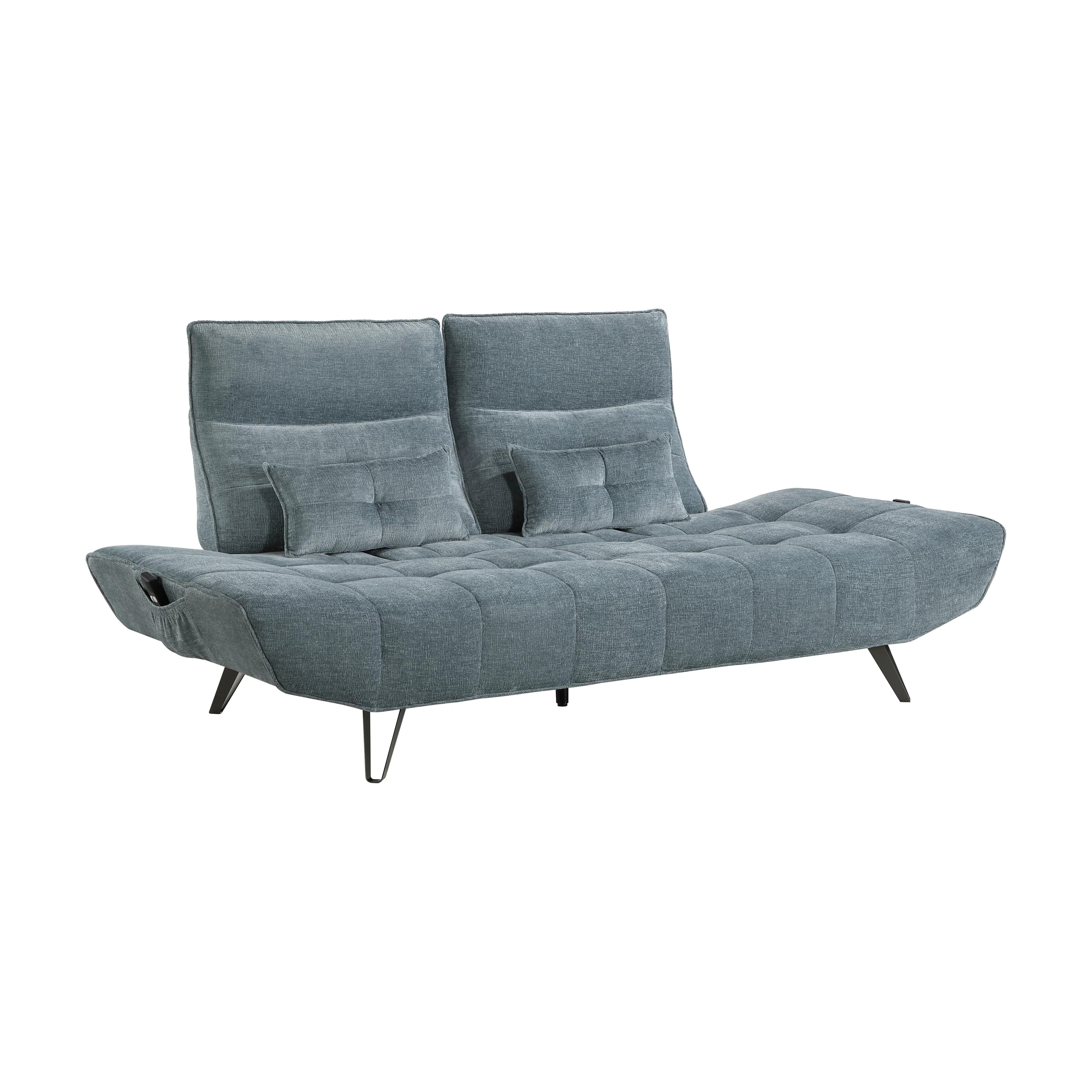 Quonsett Sofa with Power Adjustable Seat Depth and Manual Adjustable Headrests in Blue - 9556BUE-3PW - Image 4