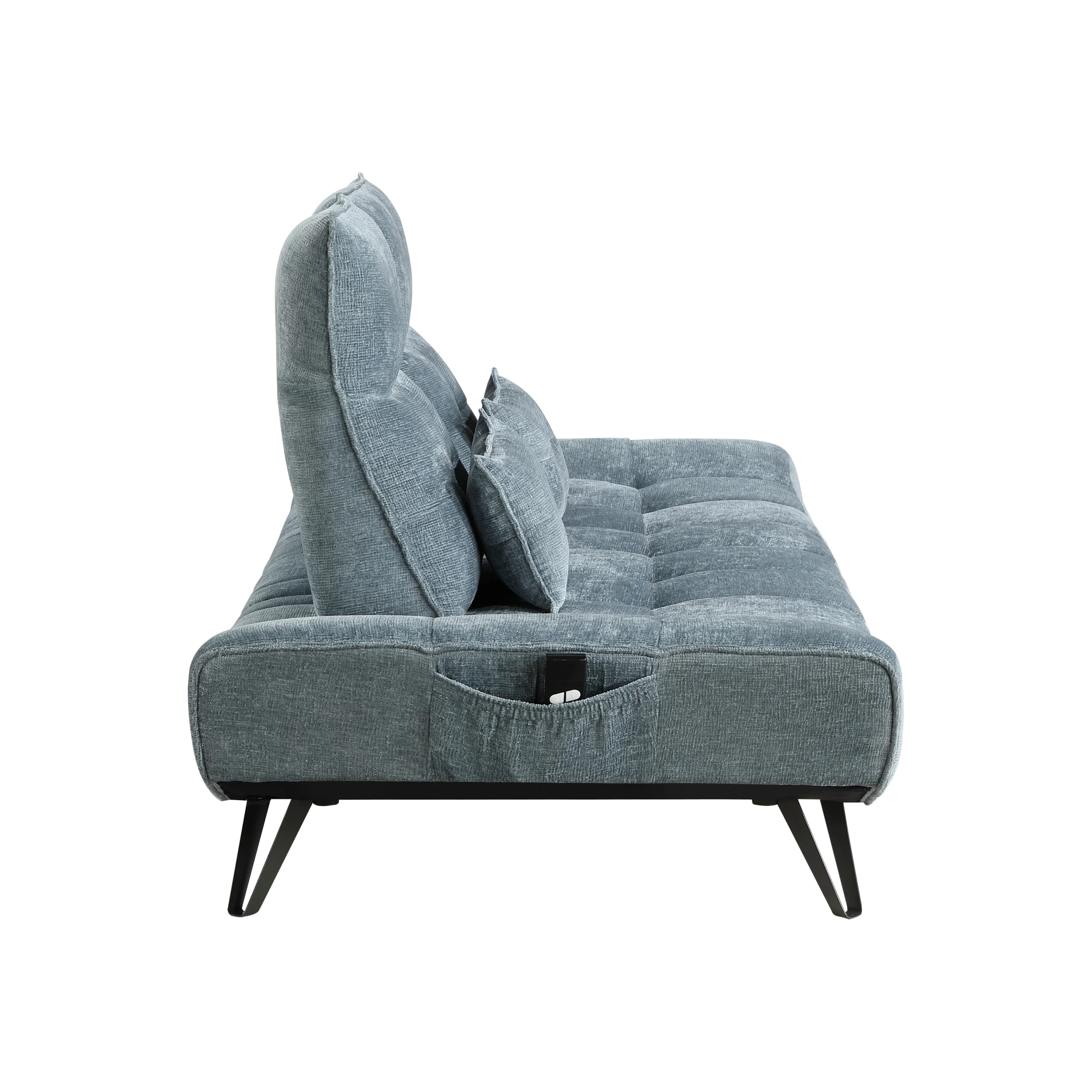 Quonsett Sofa with Power Adjustable Seat Depth and Manual Adjustable Headrests in Blue - 9556BUE-3PW - Image 5
