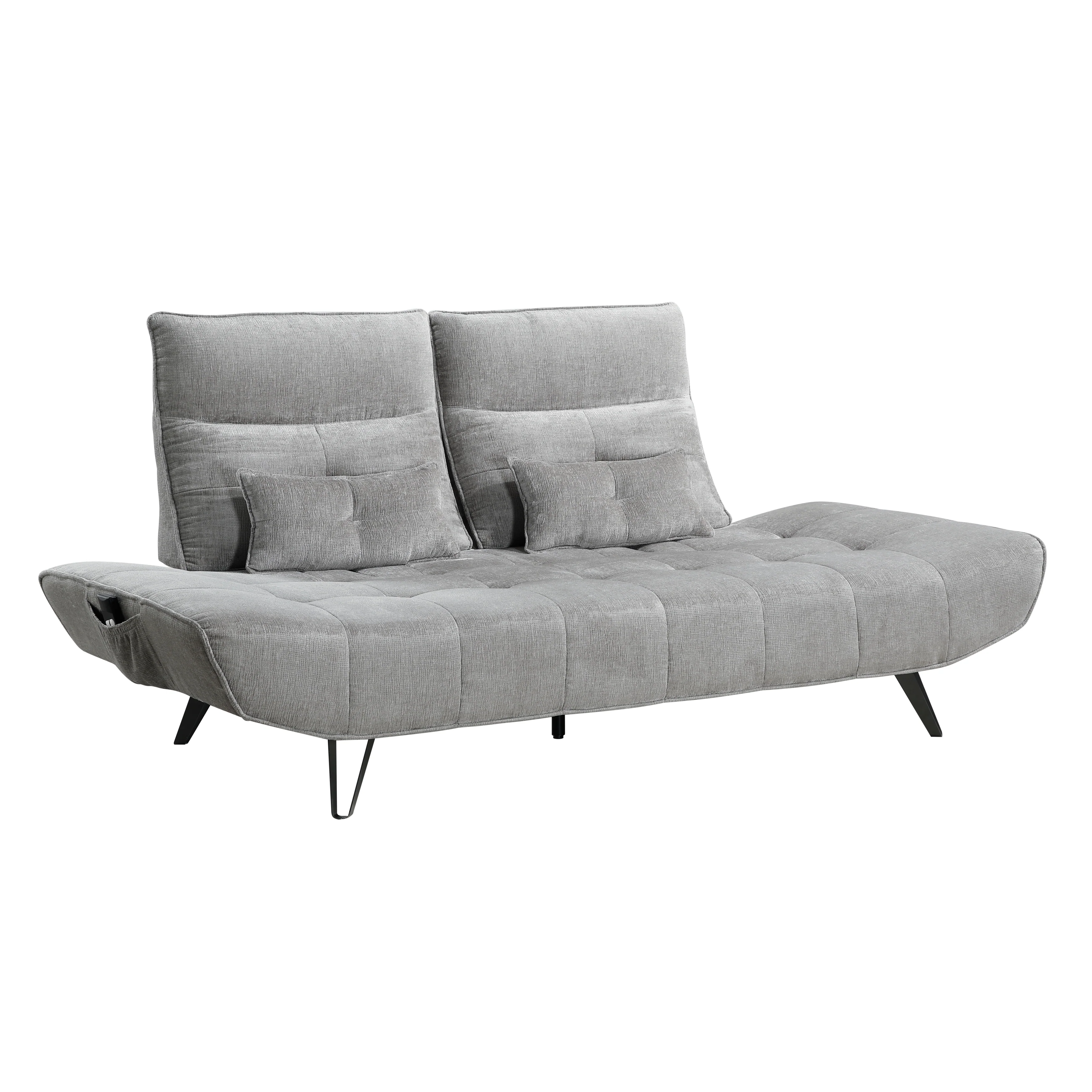 Quonsett Sofa with Power Adjustable Seat Depth and Manual Adjustable Headrests in Gray - 9556GRY-3PW - Image 4