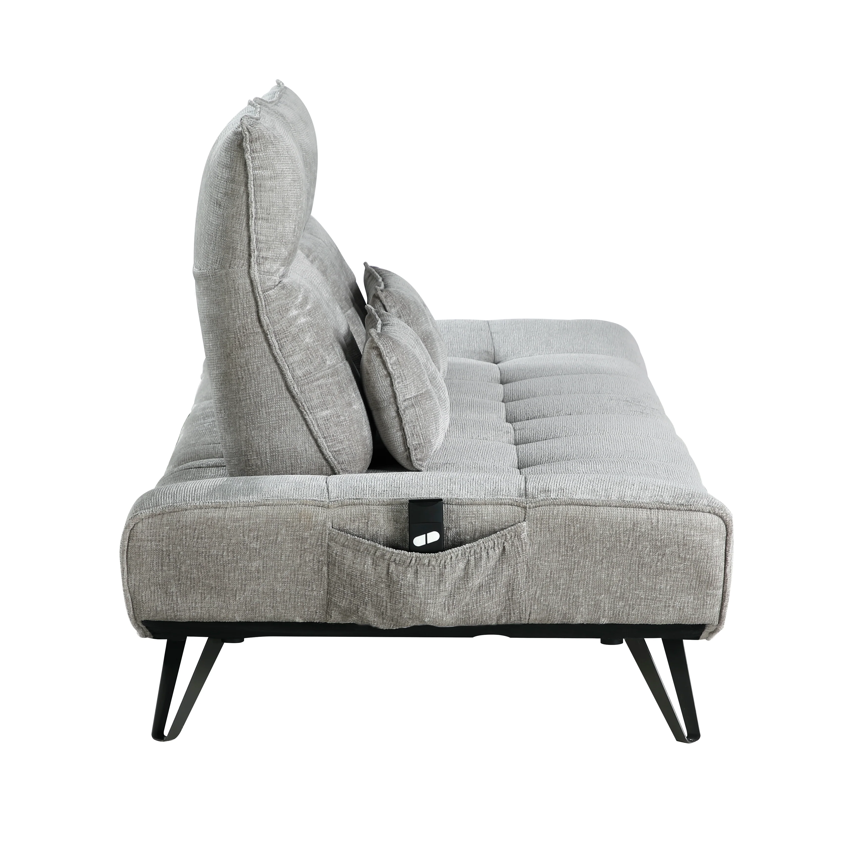 Quonsett Sofa with Power Adjustable Seat Depth and Manual Adjustable Headrests in Gray - 9556GRY-3PW - Image 5