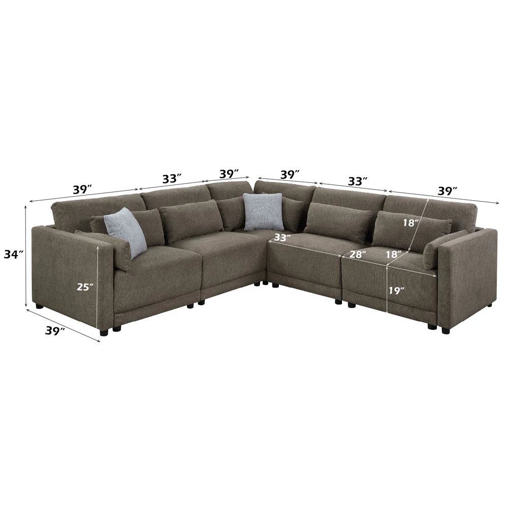 Rylie Modular - RF Chair w/2 Pillows - Image 14