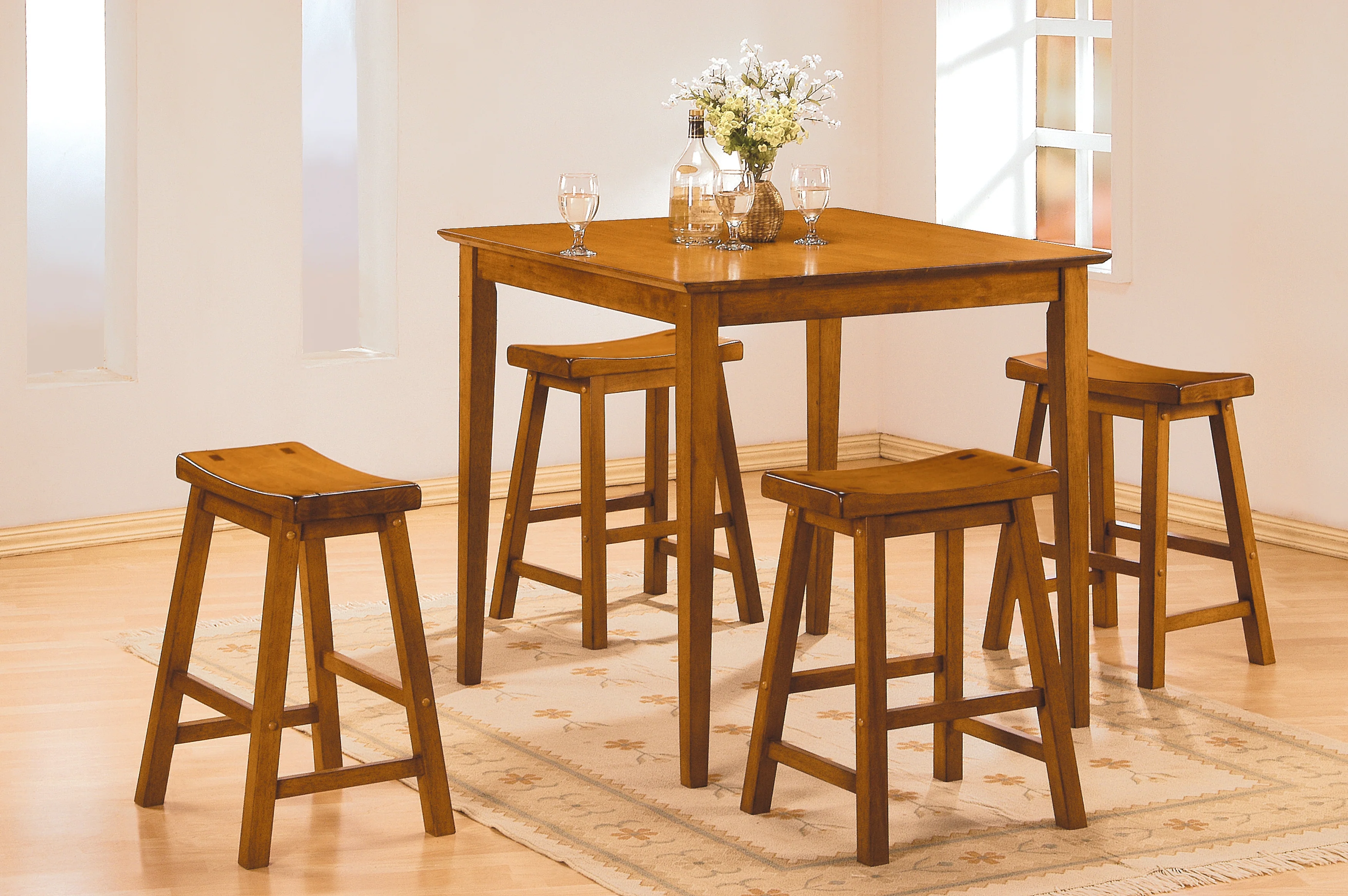 Saddleback 24 Counter Height Stool, RTA in Oak - 5302A-24 - Image 2